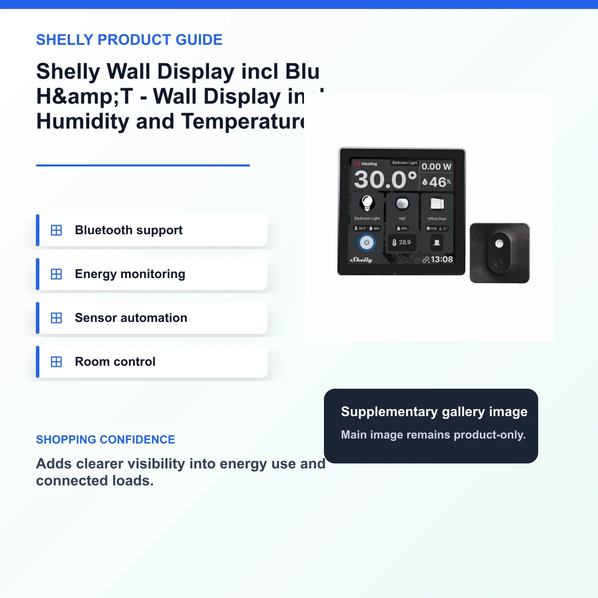 Shelly Wall Display incl Blu H&T - Wall Display incl Humidity and Temperature Sensor Bundle — view 3