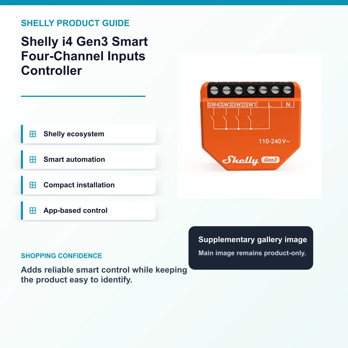 Shelly i4 Gen3 Smart Four-Channel Inputs Controller — view 8