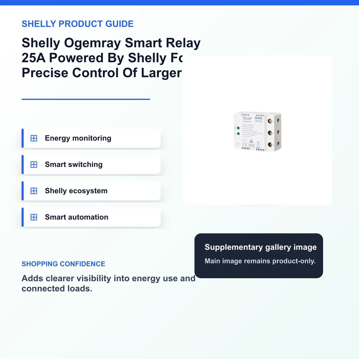 Shelly Ogemray Smart Relay 25A Powered By Shelly For Precise Control Of Larger Appliances Up To 25A Or 6000W — view 8