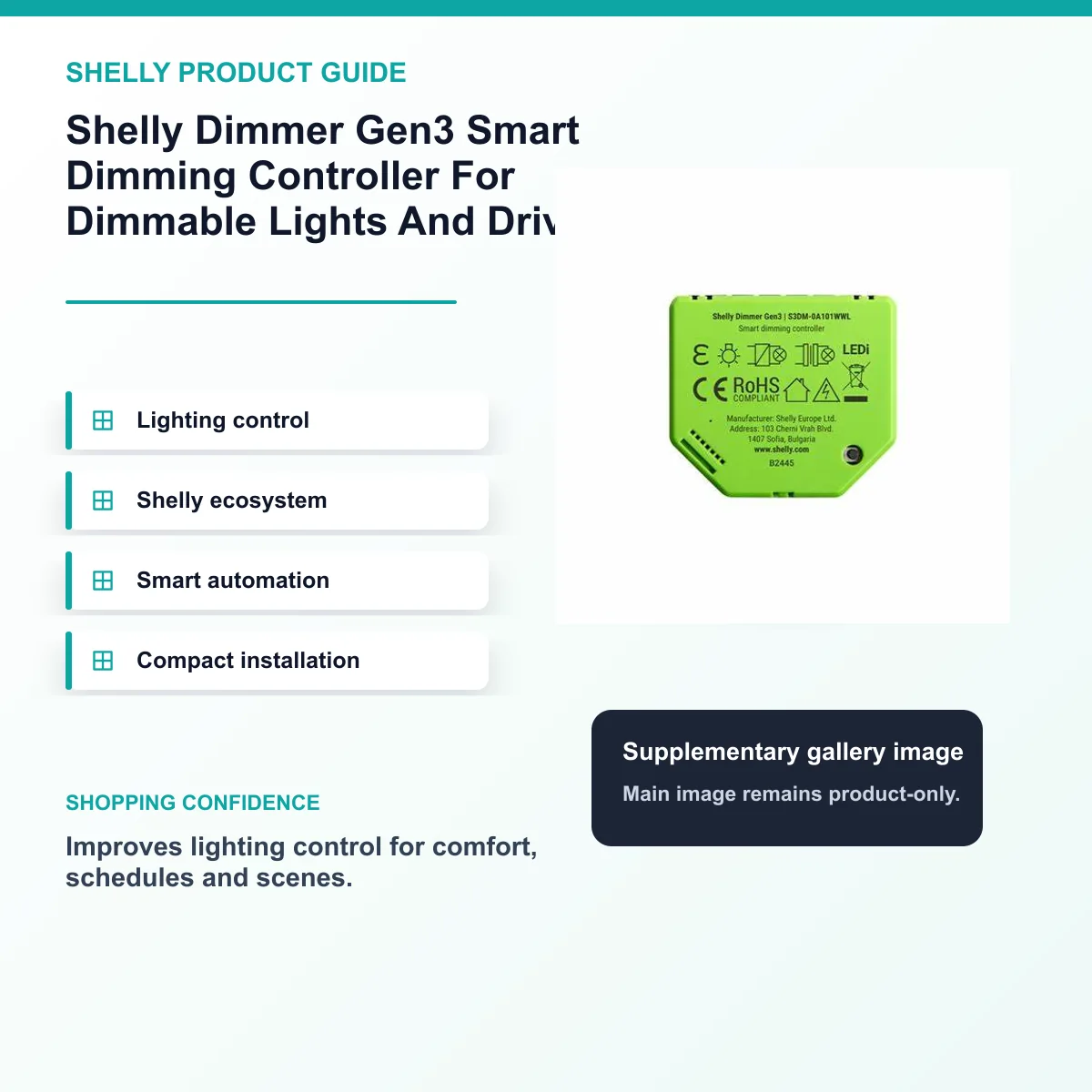 Shelly Dimmer Gen3 Smart Dimming Controller For Dimmable Lights And Drivers — view 8