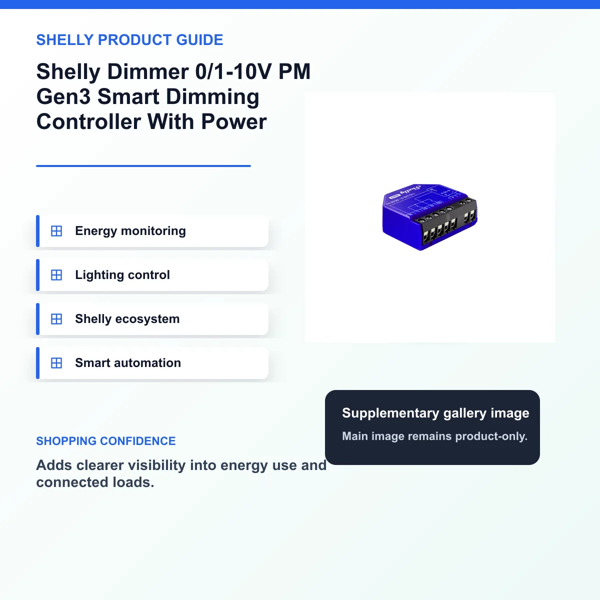 Shelly Dimmer 0/1-10V PM Gen3 Smart Dimming Controller With Power Measurement — view 8