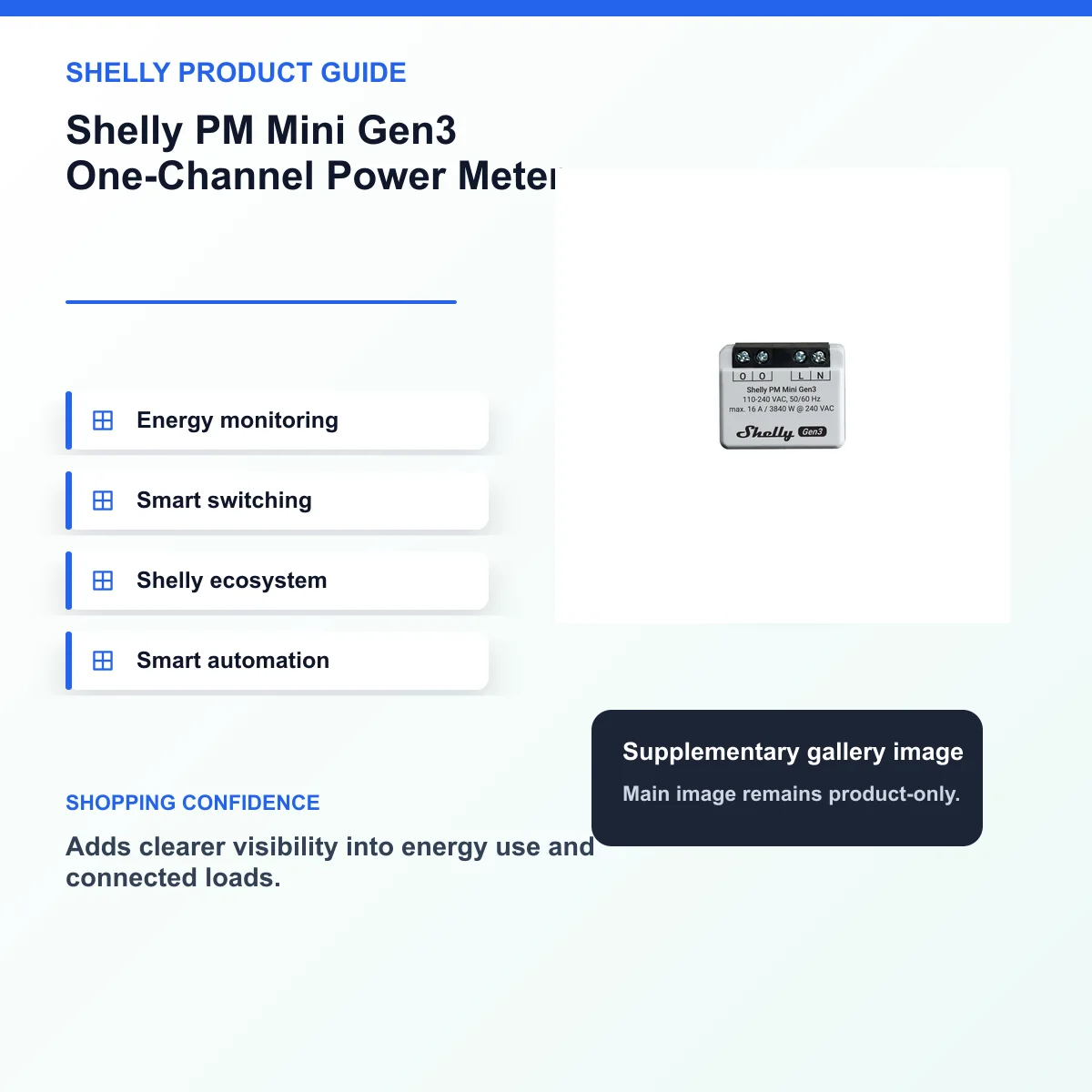 Shelly - PM Mini Gen3 Offers One-Channel Power Metering 16A — view 8