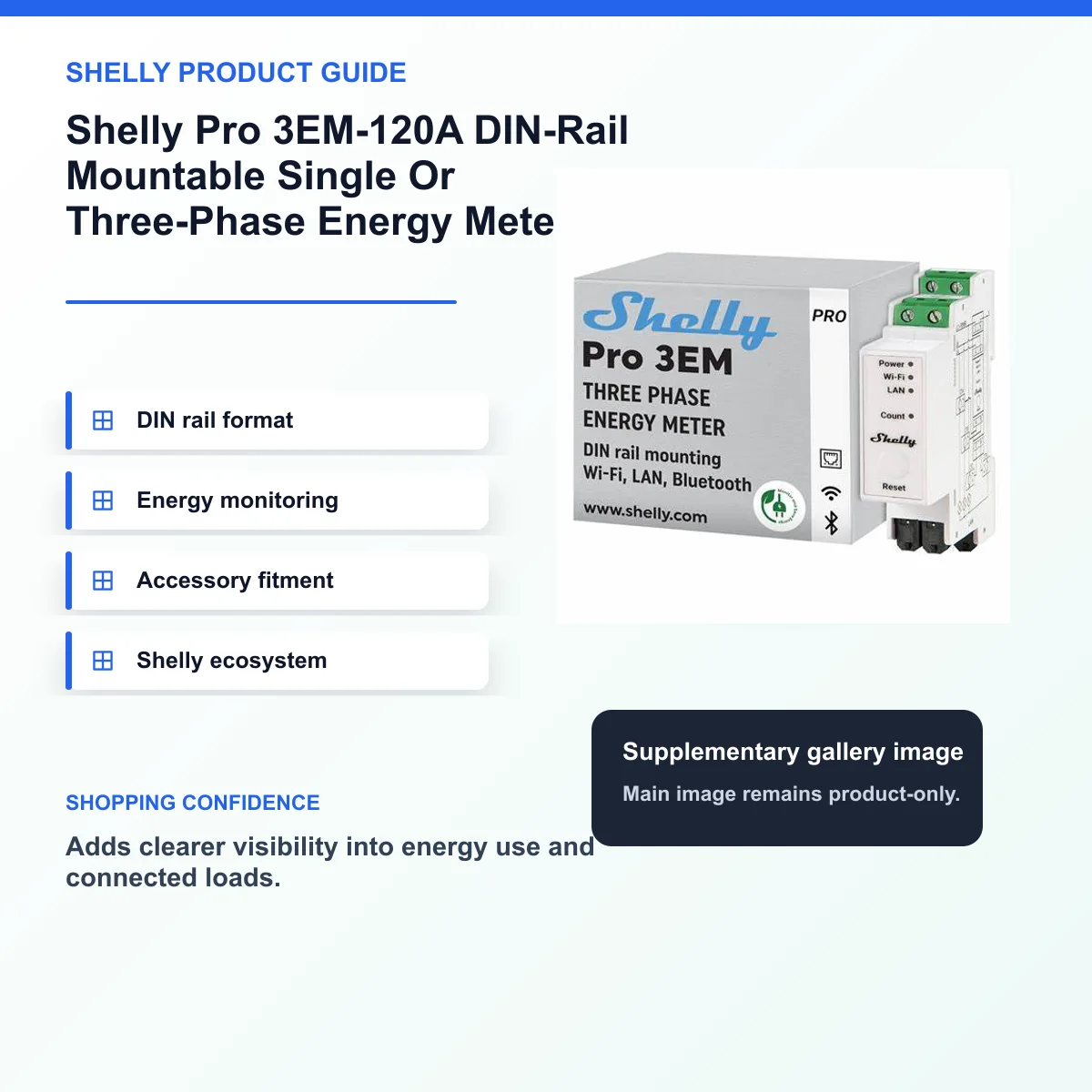 Shelly Pro 3EM-120A DIN-Rail Mountable Single Or Three-Phase Energy Meter With 3-Phase Current Transformers — view 8