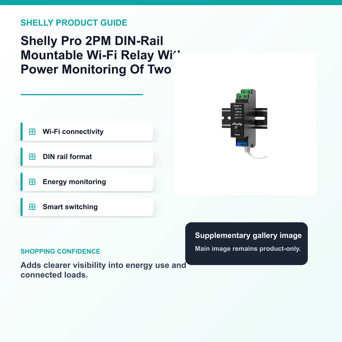 Shelly Pro 2PM DIN-Rail Mountable Wi-Fi Relay With Power Monitoring Of Two 16A Channels 25A In Total — view 8