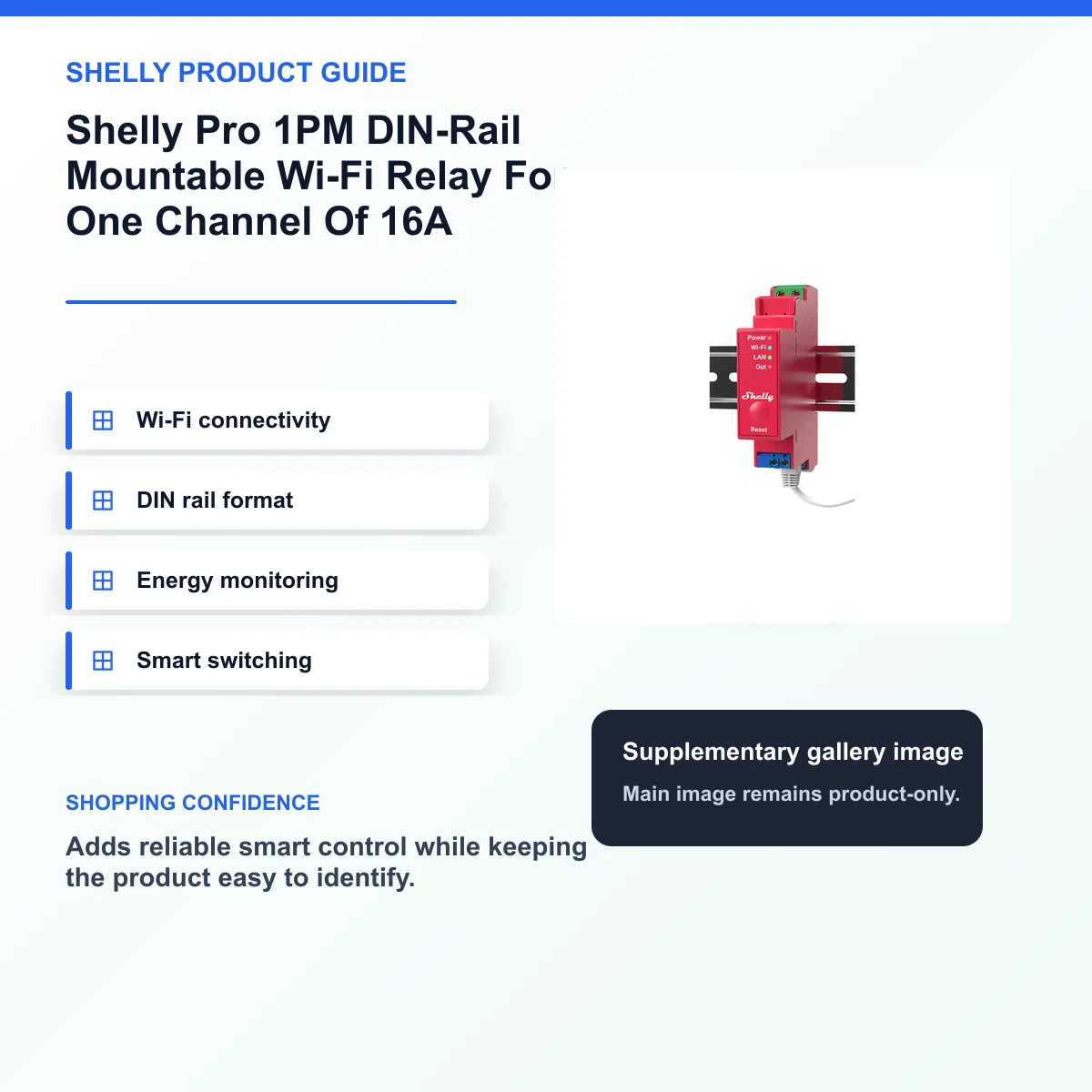 Shelly Pro 1PM DIN-Rail Mountable Wi-Fi Relay For One Channel Of 16A — view 8