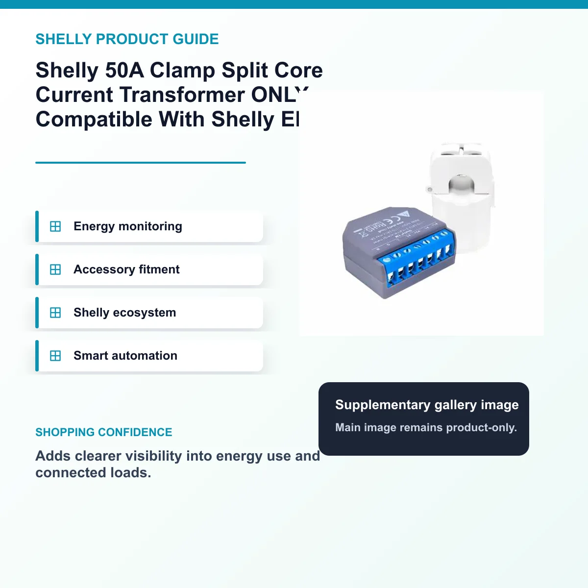 Shelly 50A Clamp Split Core Current Transformer ONLY Compatible With Shelly EM — view 8