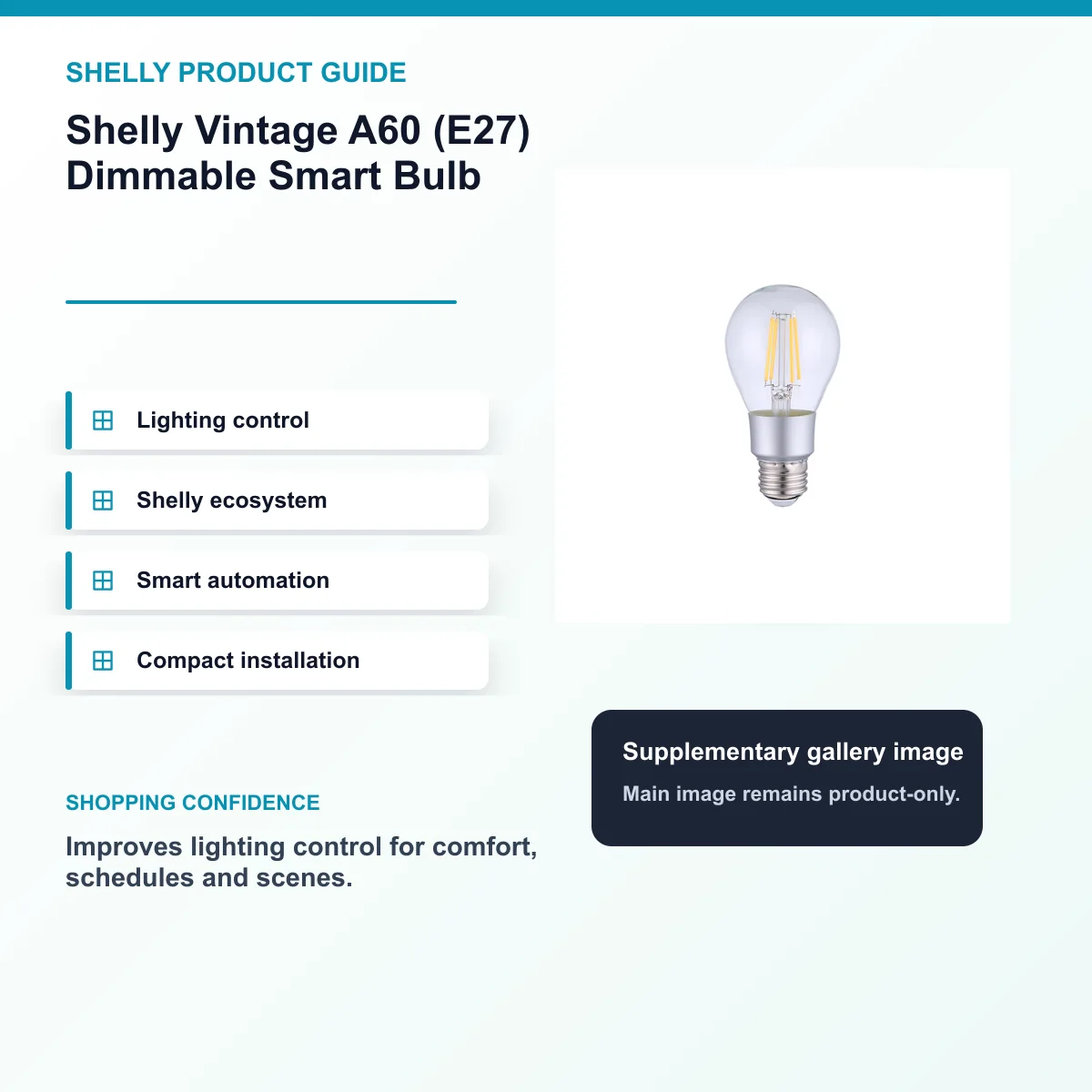 Shelly - Vintage A60 (E27) Dimmable Smart Bulb (EOL) — view 8