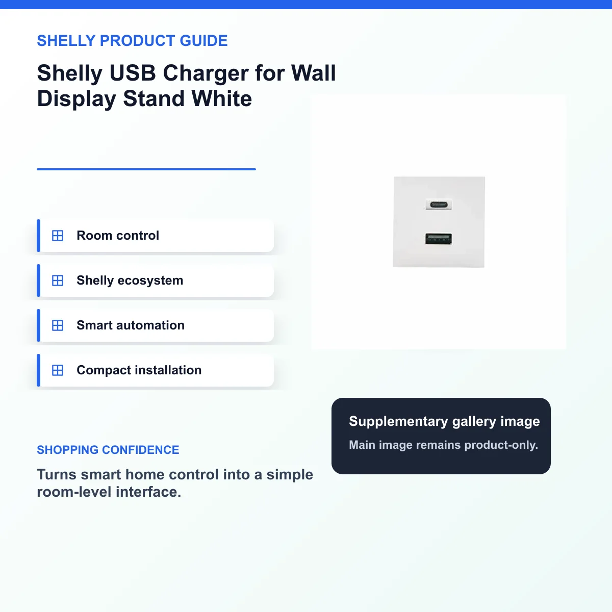 Shelly USB Charger for Wall Display Stand White — view 8