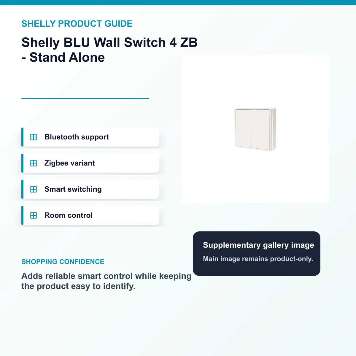Shelly BLU Wall Switch 4 ZB - Stand Alone — view 8