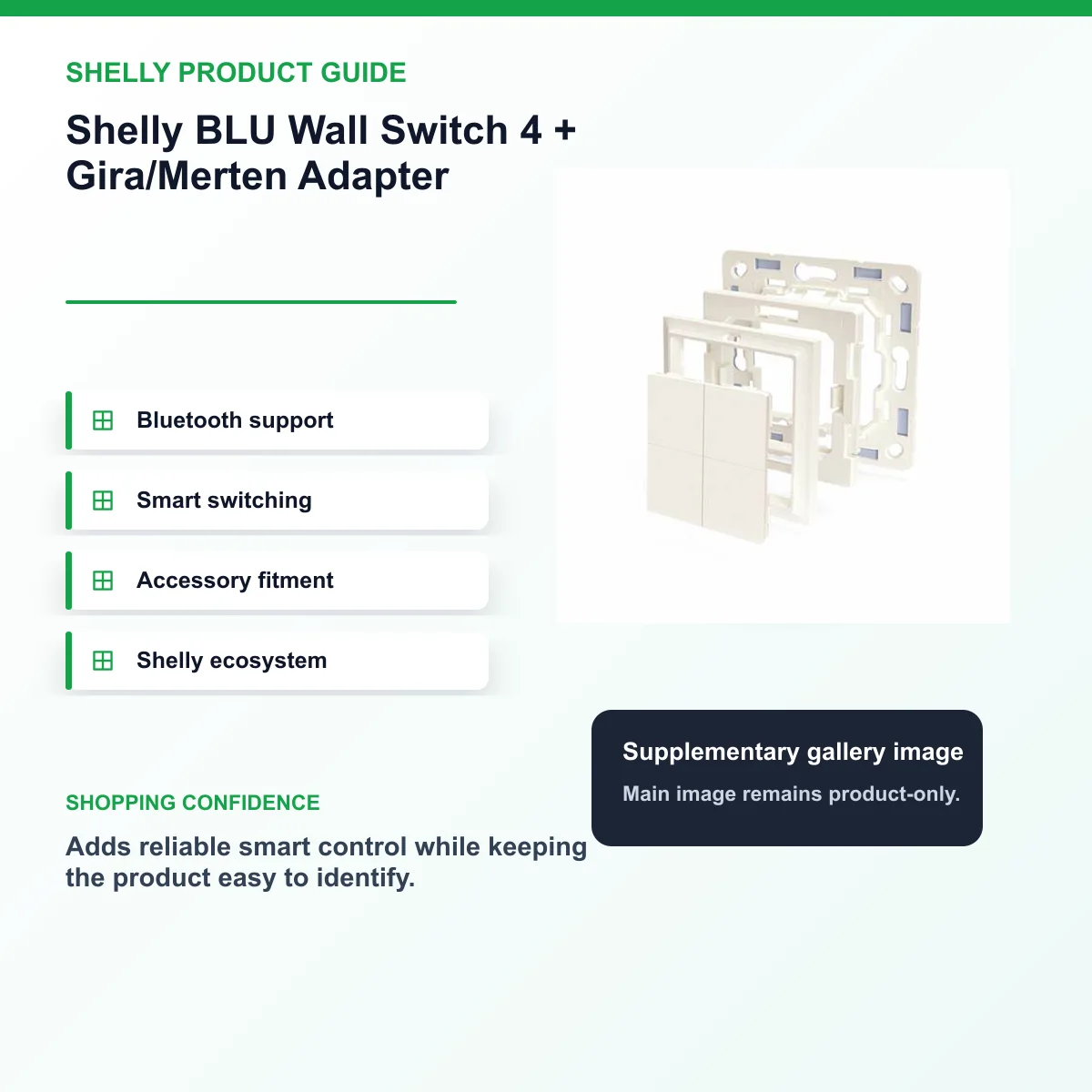 Shelly BLU Wall Switch 4 + Gira/Merten Adapter — view 8