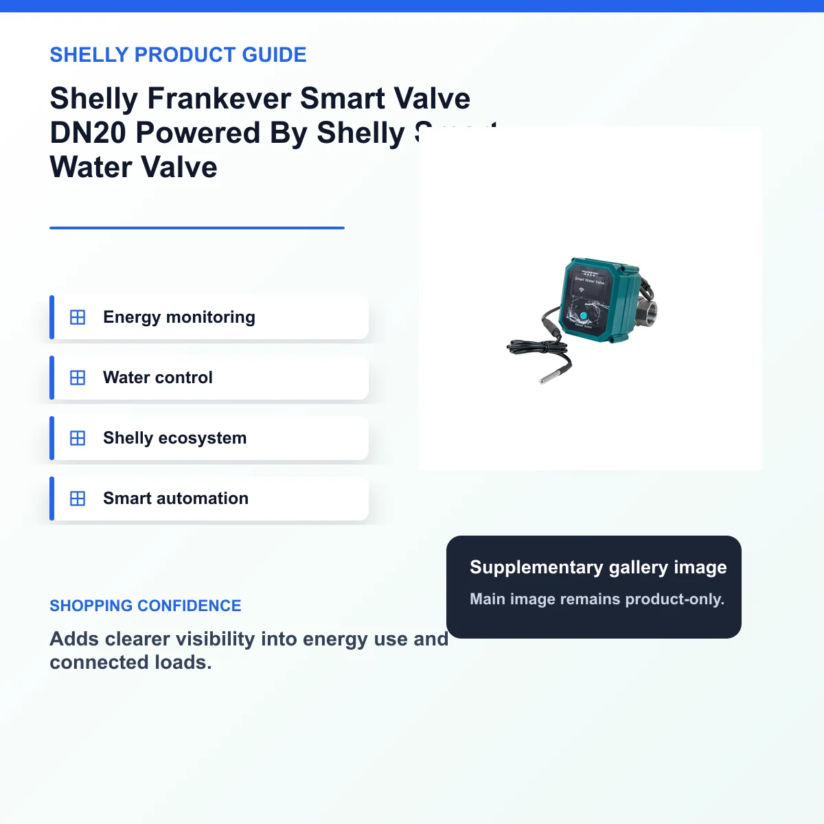 Shelly Frankever Smart Valve DN20 Powered By Shelly Smart Water Valve — view 2