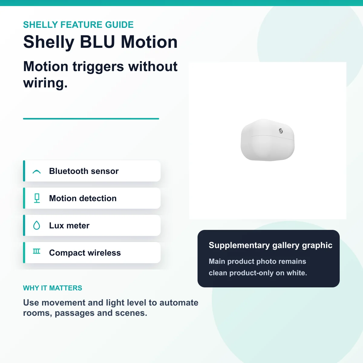 Shelly BLU Motion Smart Bluetooth Motion Detection Sensor Featuring A Lux Meter — view 8