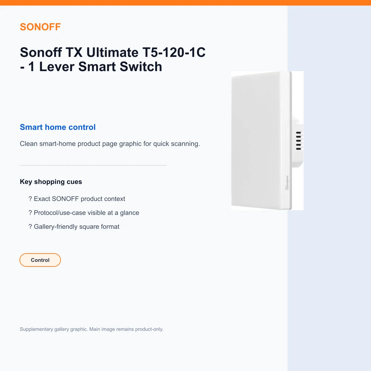 Sonoff TX Ultimate T5-120-1C - 1 Lever Smart Switch — view 3