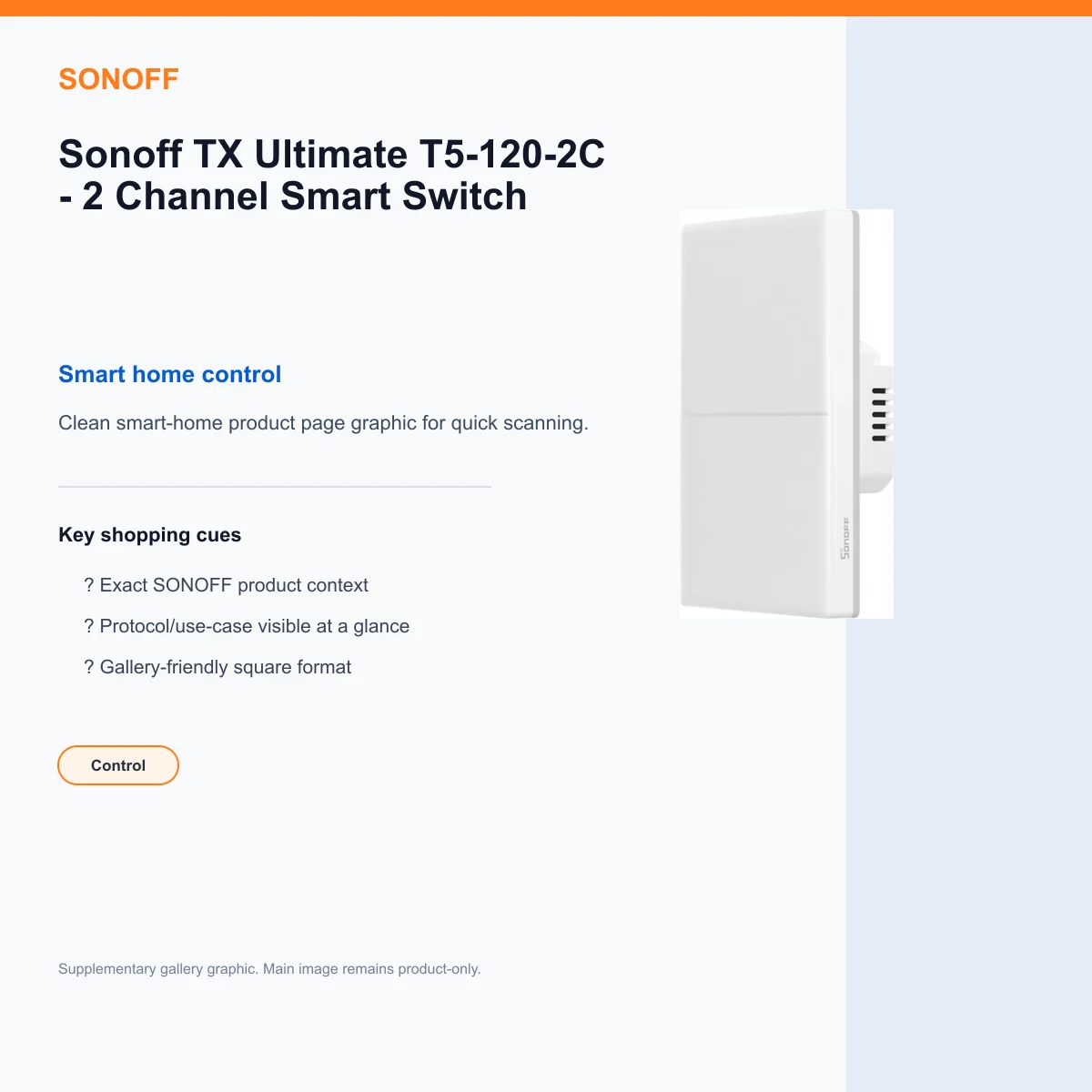 Sonoff TX Ultimate T5-120-2C - 2 Channel Smart Switch — view 2