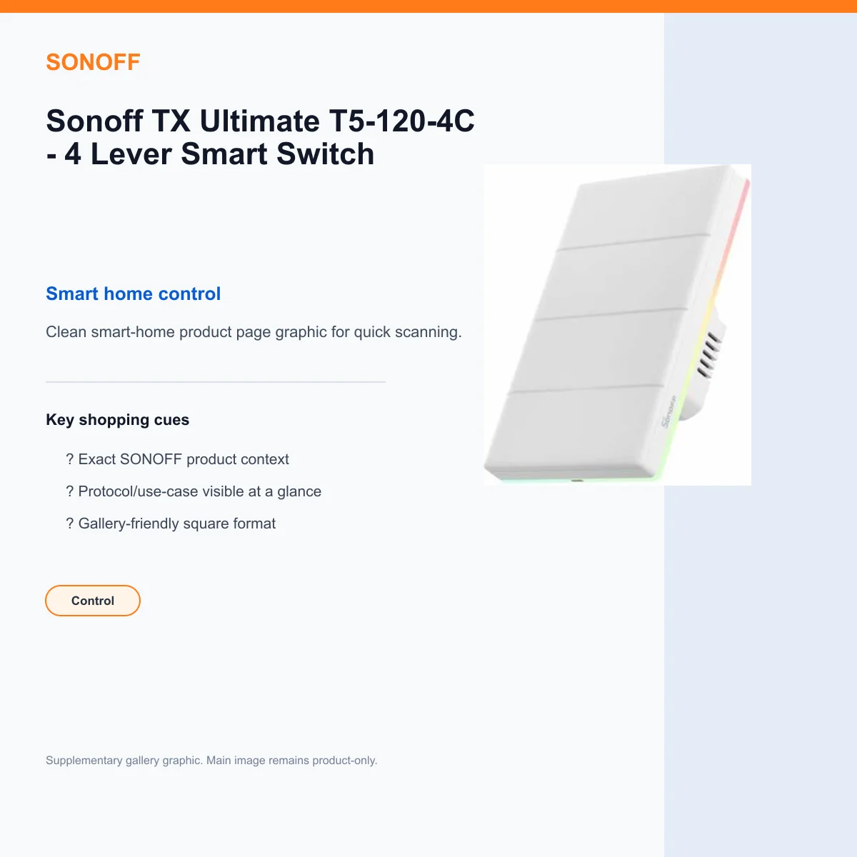 Sonoff TX Ultimate T5-120-4C - 4 Lever Smart Switch — view 2