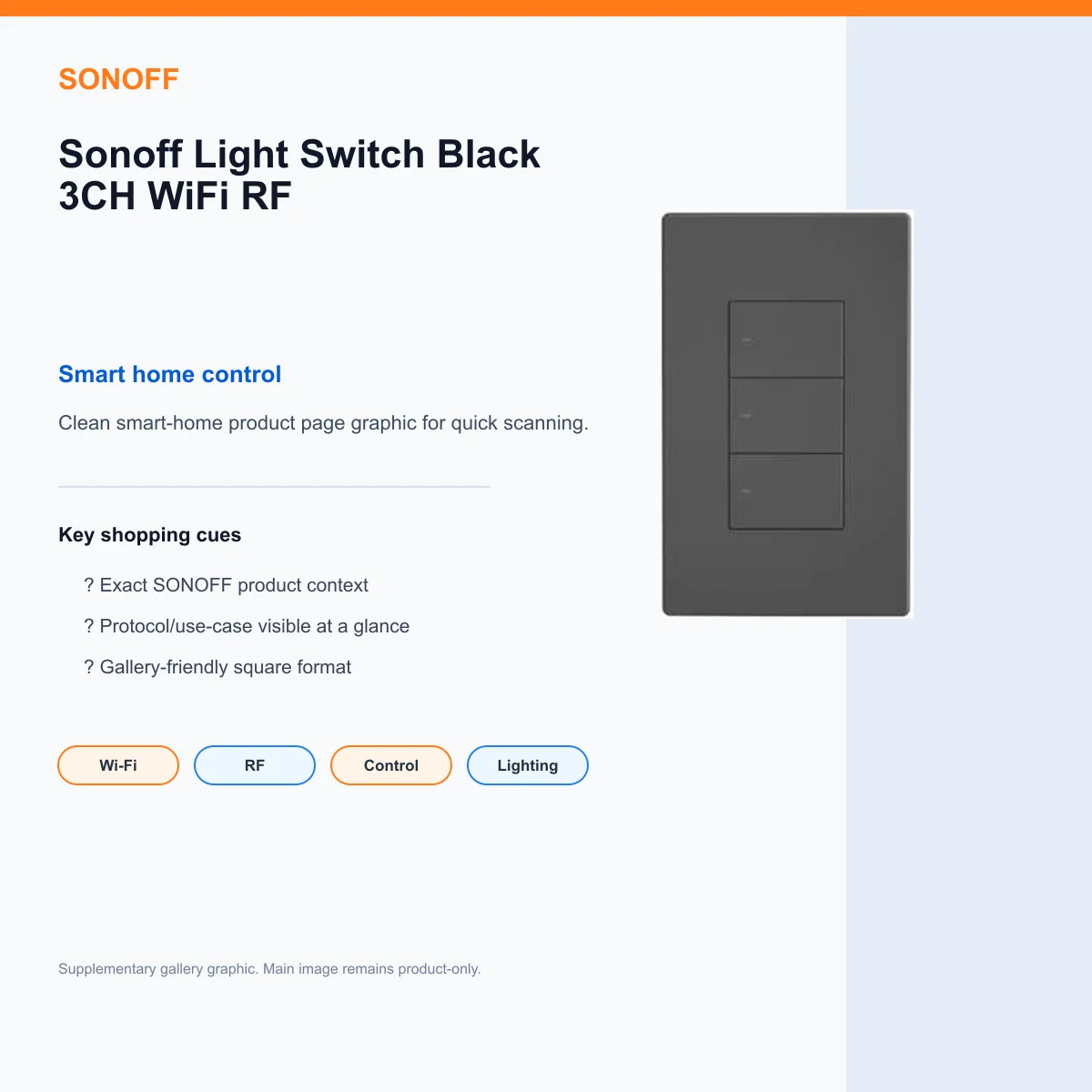 Sonoff Light Switch Black 3CH WiFi RF — view 8