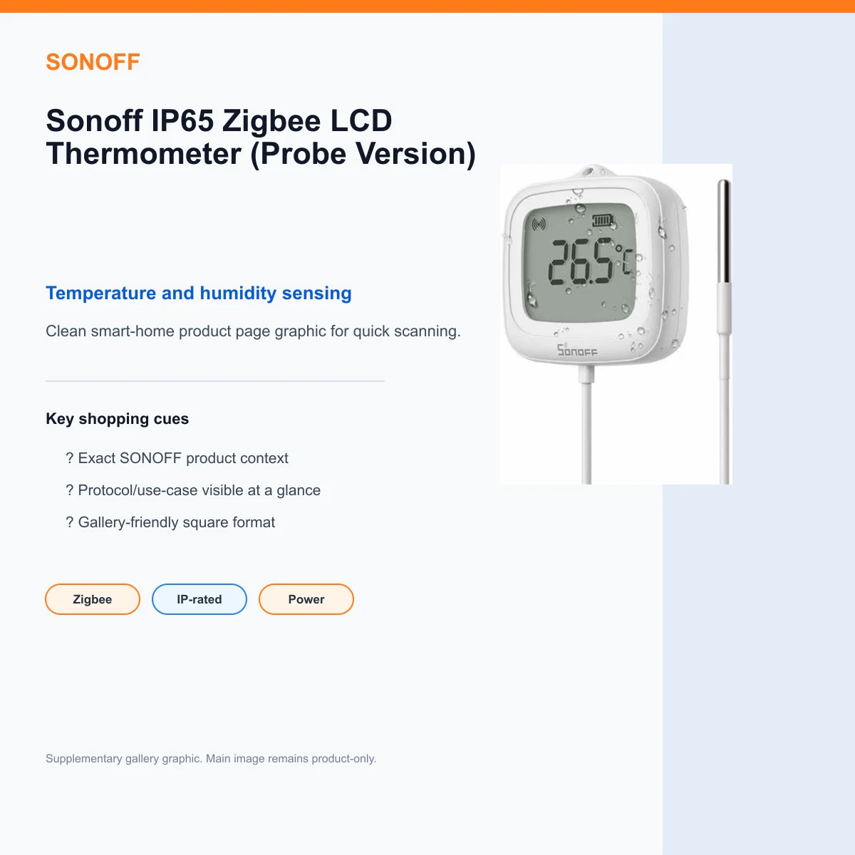 Sonoff IP65 Zigbee LCD Thermometer (Probe Version) — view 8