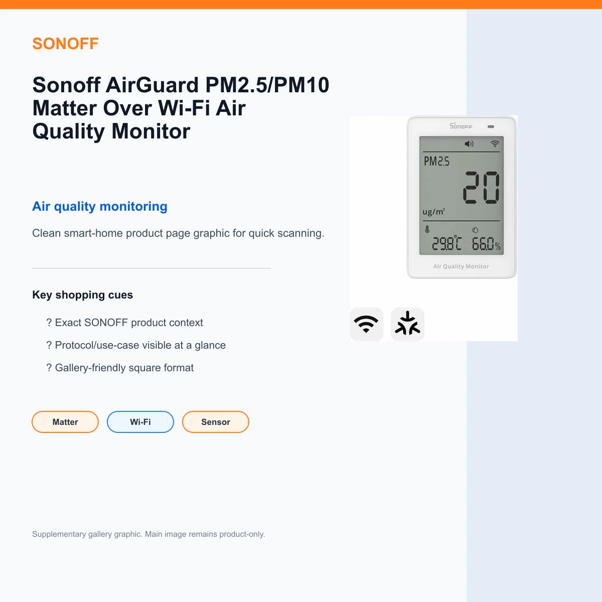 Sonoff AirGuard PM2.5/PM10 Matter Over Wi-Fi Air Quality Monitor — view 8