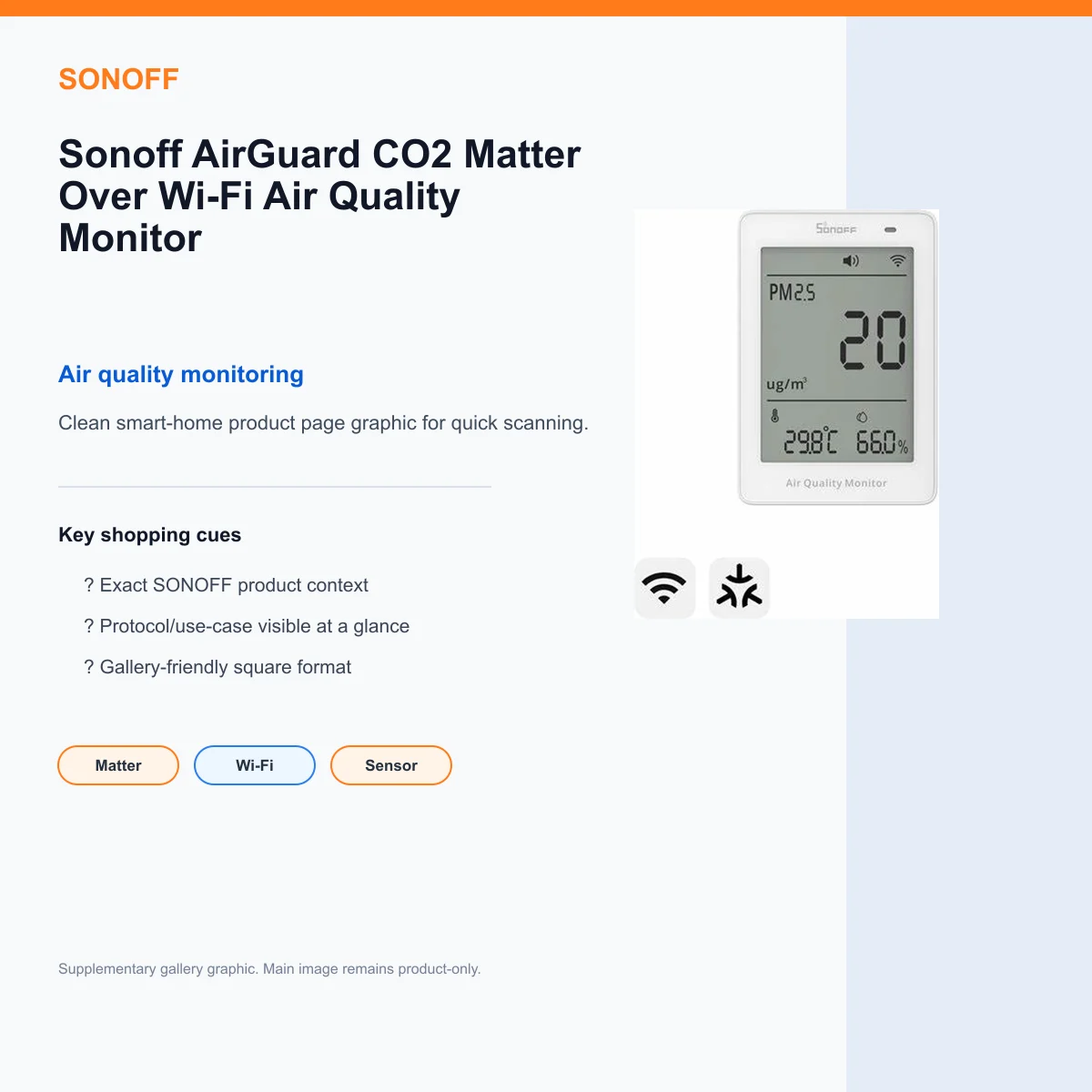 Sonoff AirGuard CO2 Matter Over Wi-Fi Air Quality Monitor — view 8
