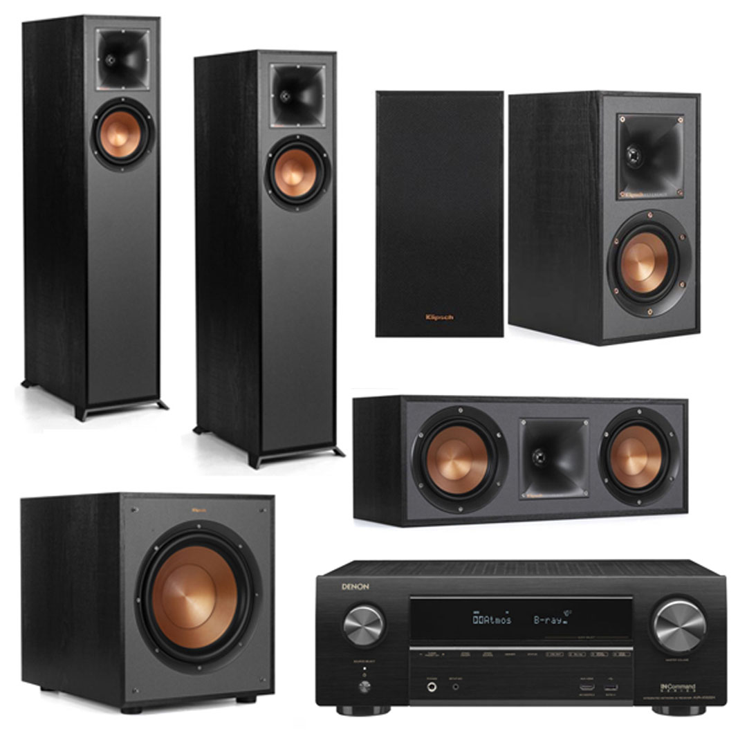 Klipsch System - Klipsch R-610F and Denon AVR-X1600H 5.1 Surround System