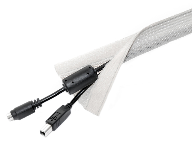 M Universal Cable Sock Velcro Silver - 2m