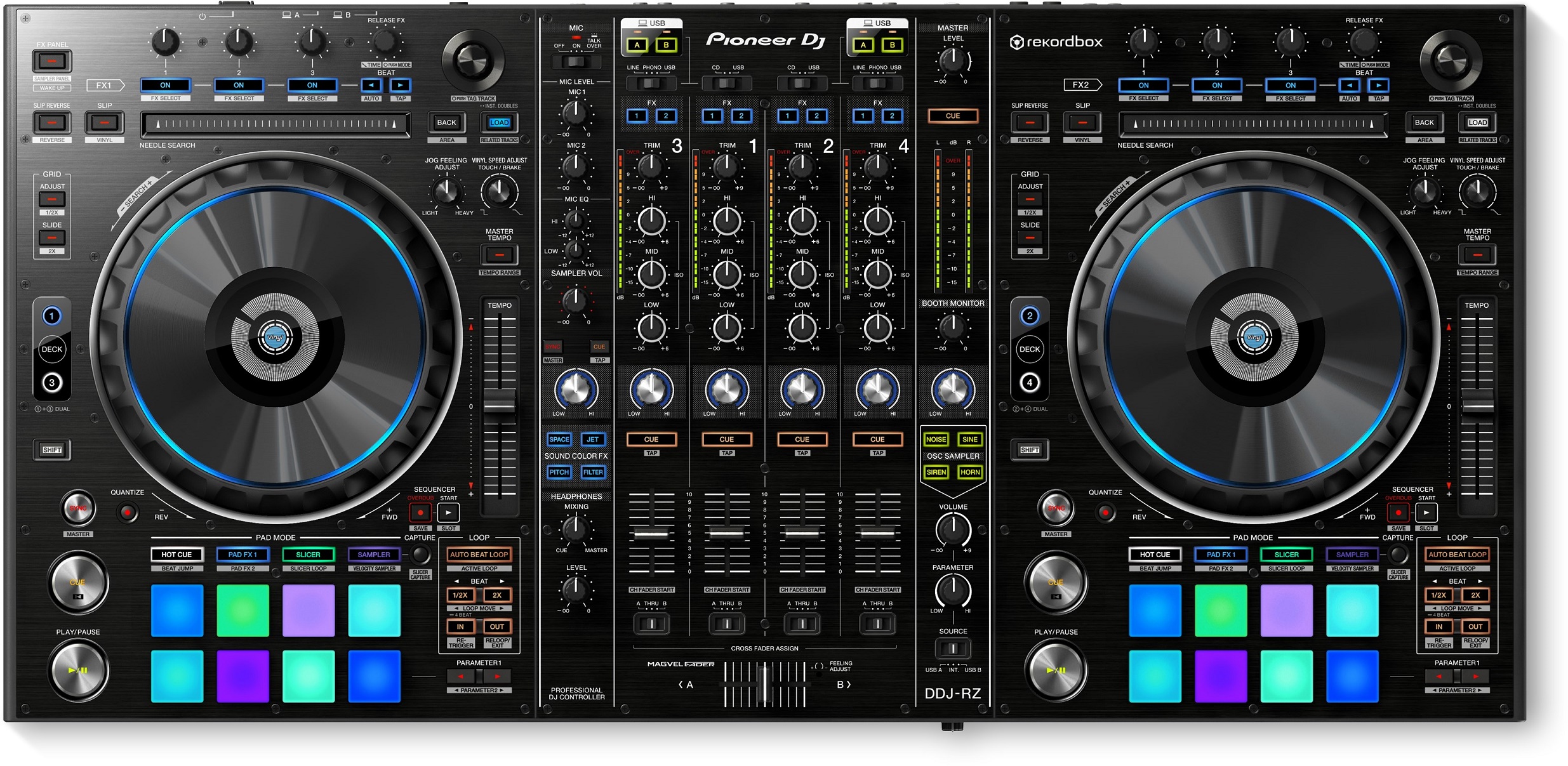 Pioneer DDJ-RZ - Flagship 4-Channel Controller for Rekordbox DJ