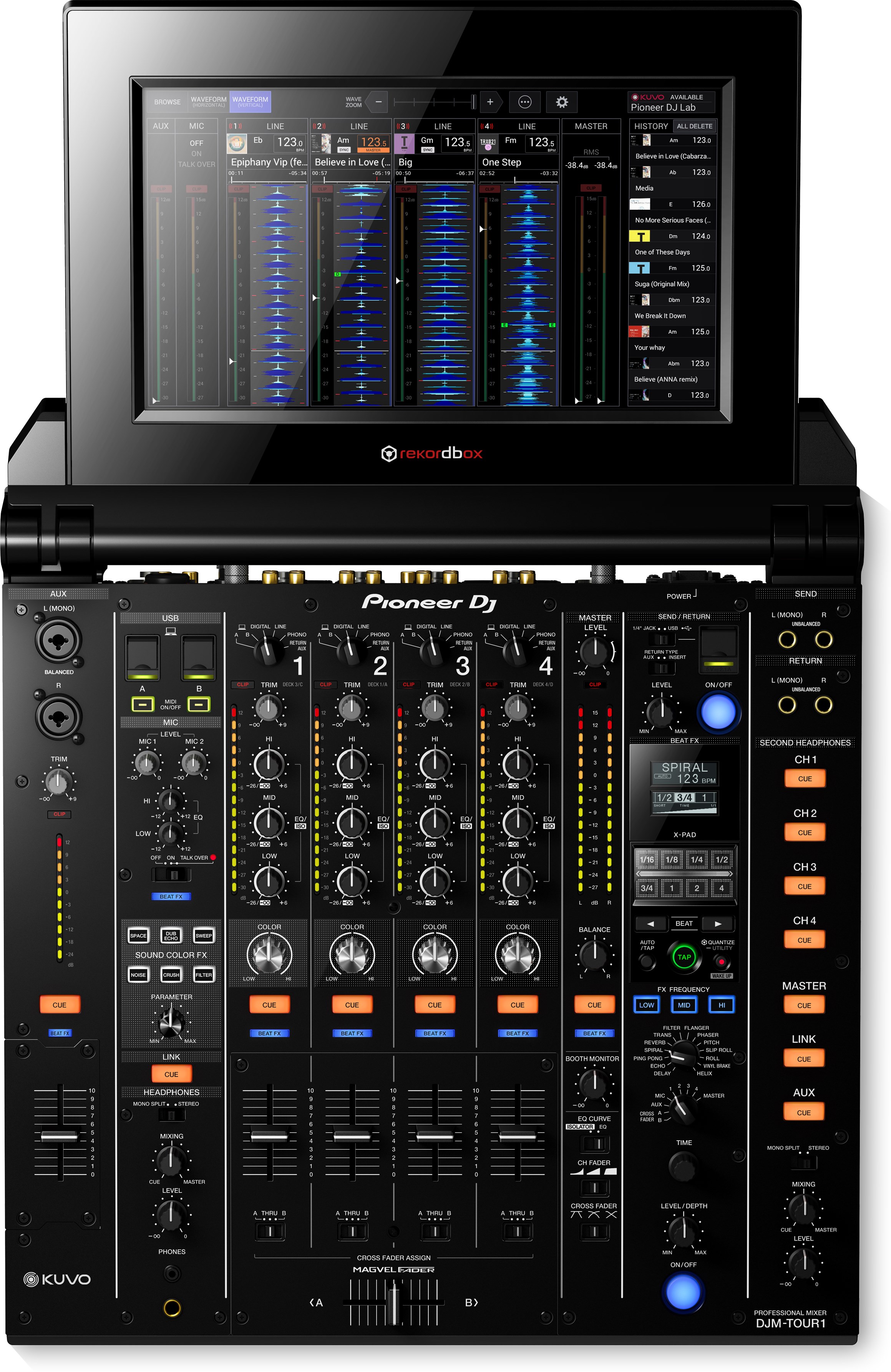 Pioneer - DJM-TOUR1 - TOUR System 4-Channel Digital Mixer With Fold-Out Touch Screen