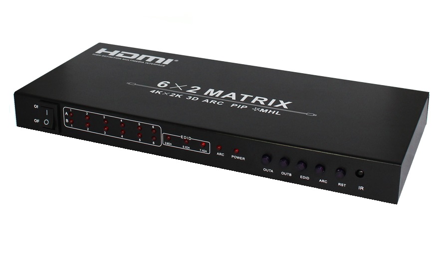 ResoluXion RX-HD007 - 6X2 HDMI1.4 Matrix with audio - Pre Order