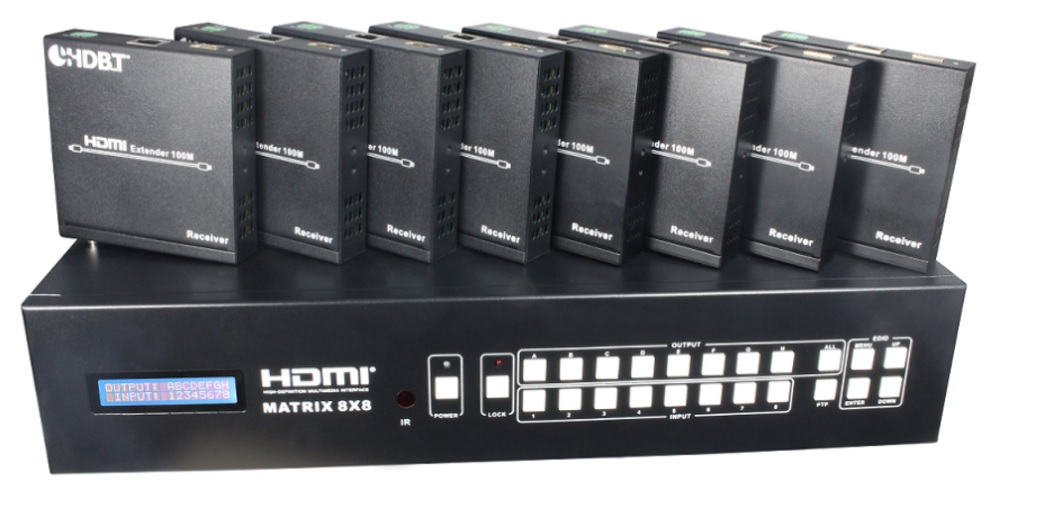 ResoluXion RX-HD4K002 - 8X8 HDMI 2.0 Matrix over HDBaseT 100m Matrix - Pre Order