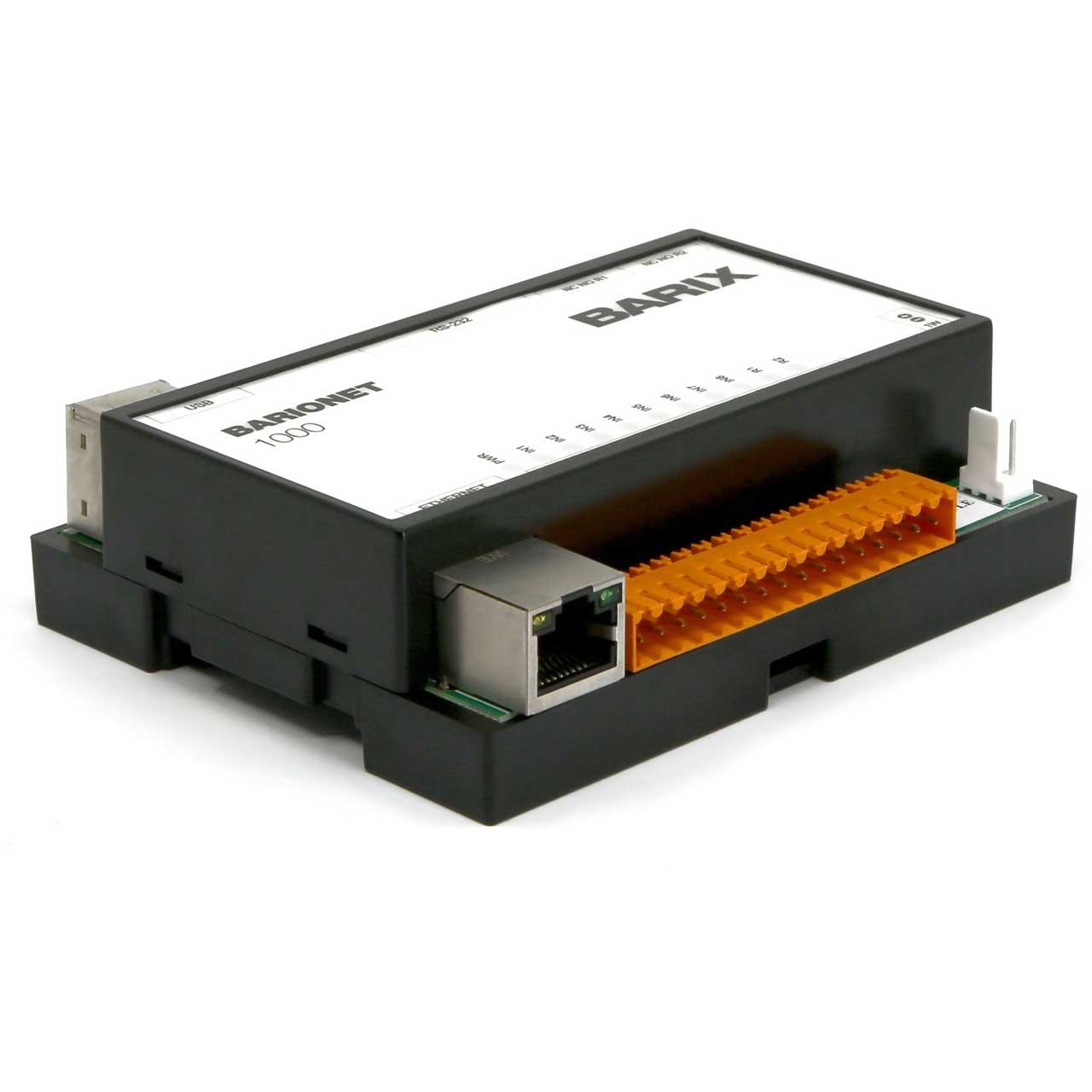 Barix Barionet M44 - Barionet M44 is a fully programmable I/O device server of Barix, based on Yocto Linux and can be programmed with Python, Lua. The device features most common IO interfaces such as USB, digital and analog Inputs and Relays. POE Powered