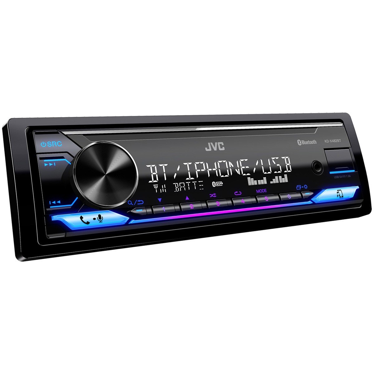JVC KD-X482BT 1-DIN Bluetooth Digital Media Receiver — view 1