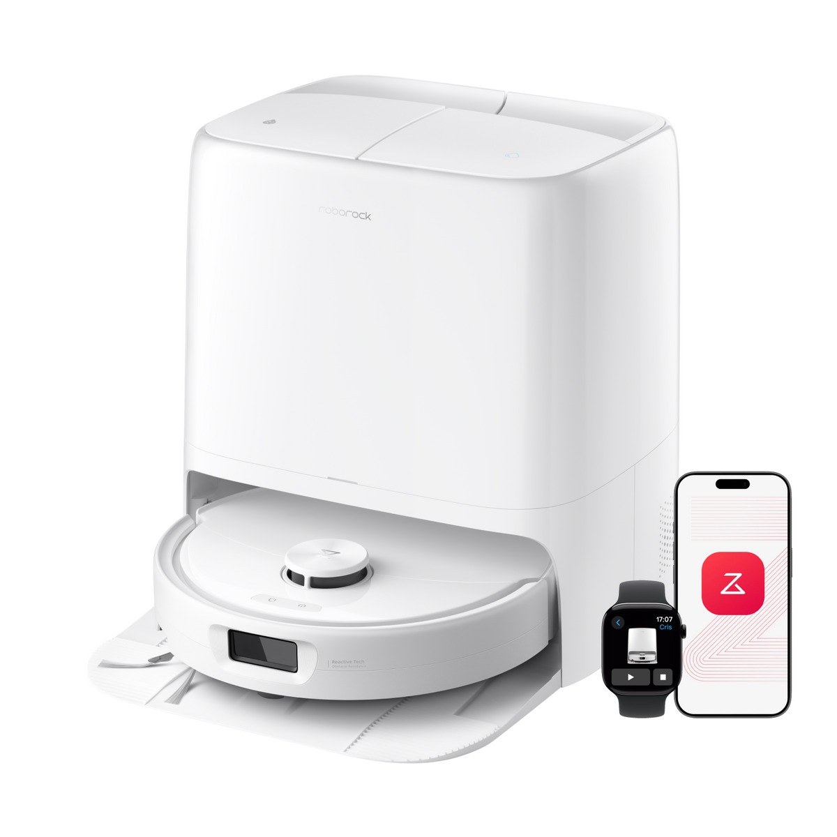 Roborock Qrevo 2 Pro Robot Vacuum and Mop with Empty Wash Fill Dock - White — view 1