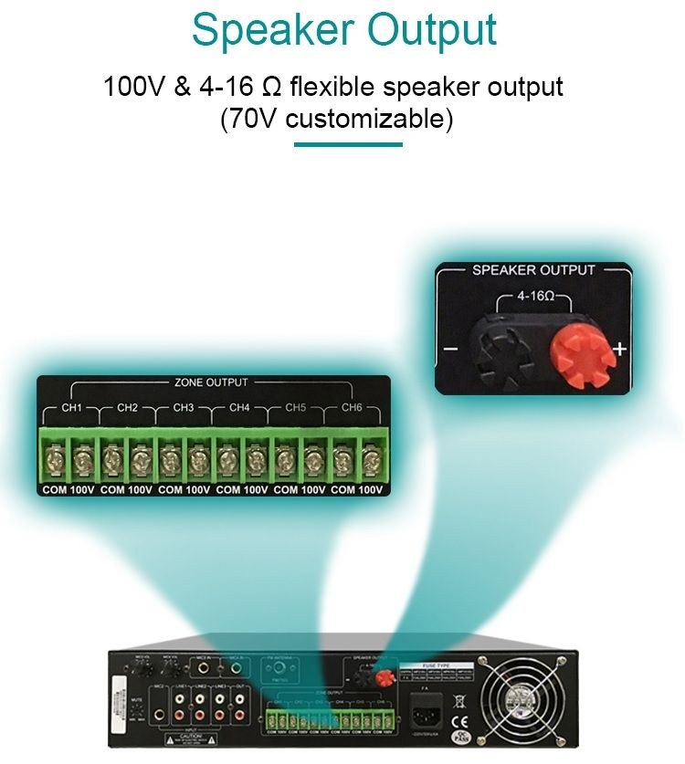 Dsppa 250-Watt 6-Zone Mixer Amplifier