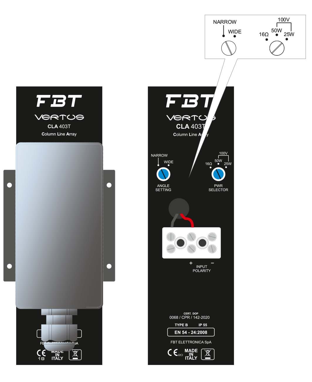 FBT - VERTUS CLA403TW - Column Speaker System 4x 3inch White 120W 100V