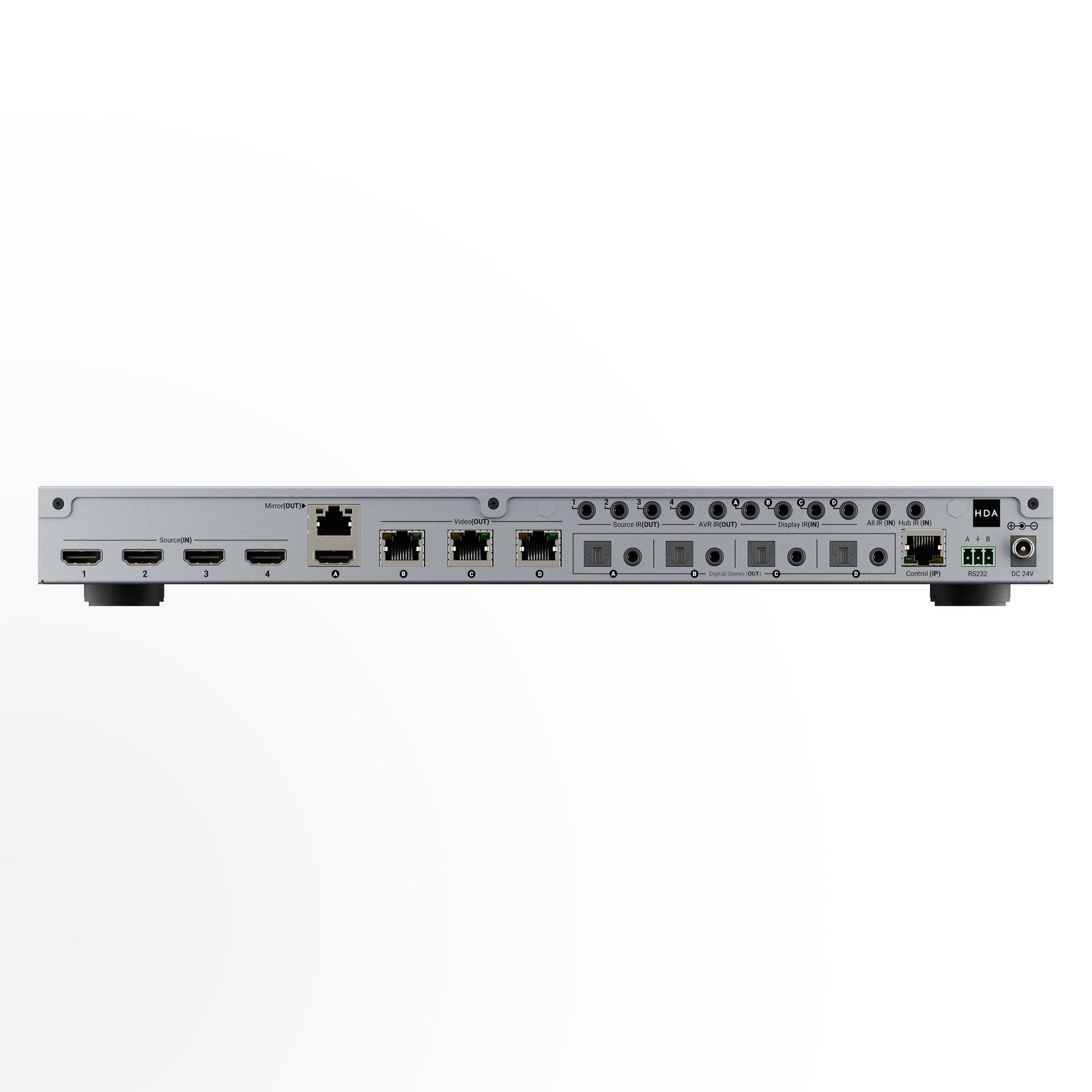 HDANYWHERE MHUB (4x4) 100A HDBaseT Matrix with 4 Receivers — view 2