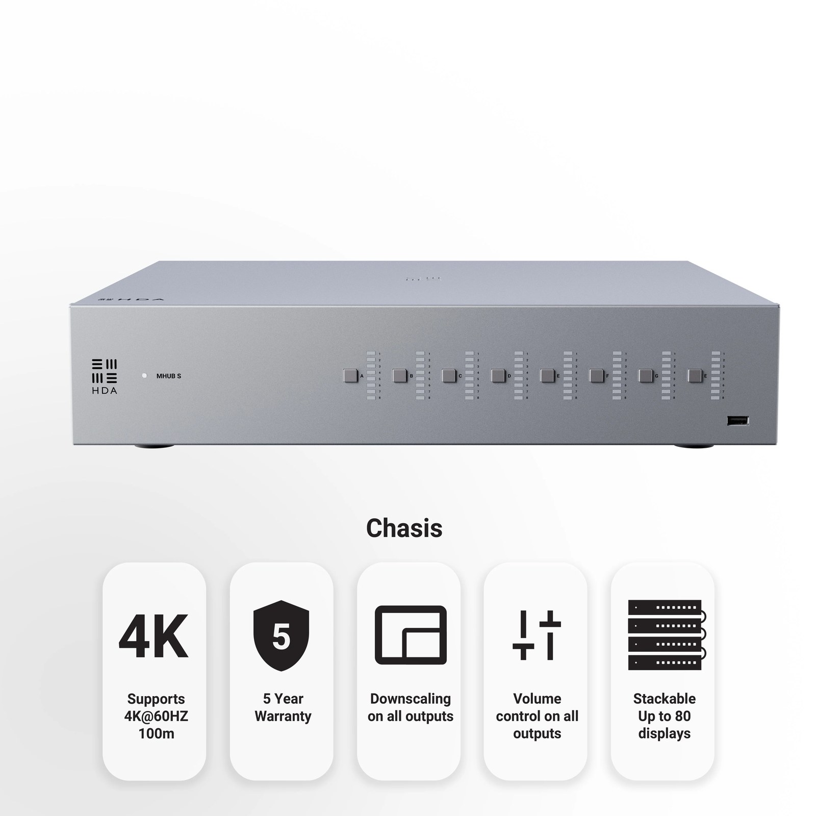 HDANYWHERE MHUB S (8+8x8) 100A HDBaseT Matrix Bundle with 8x 4K SlimWire MAX 2 m HDMI Cables — view 3