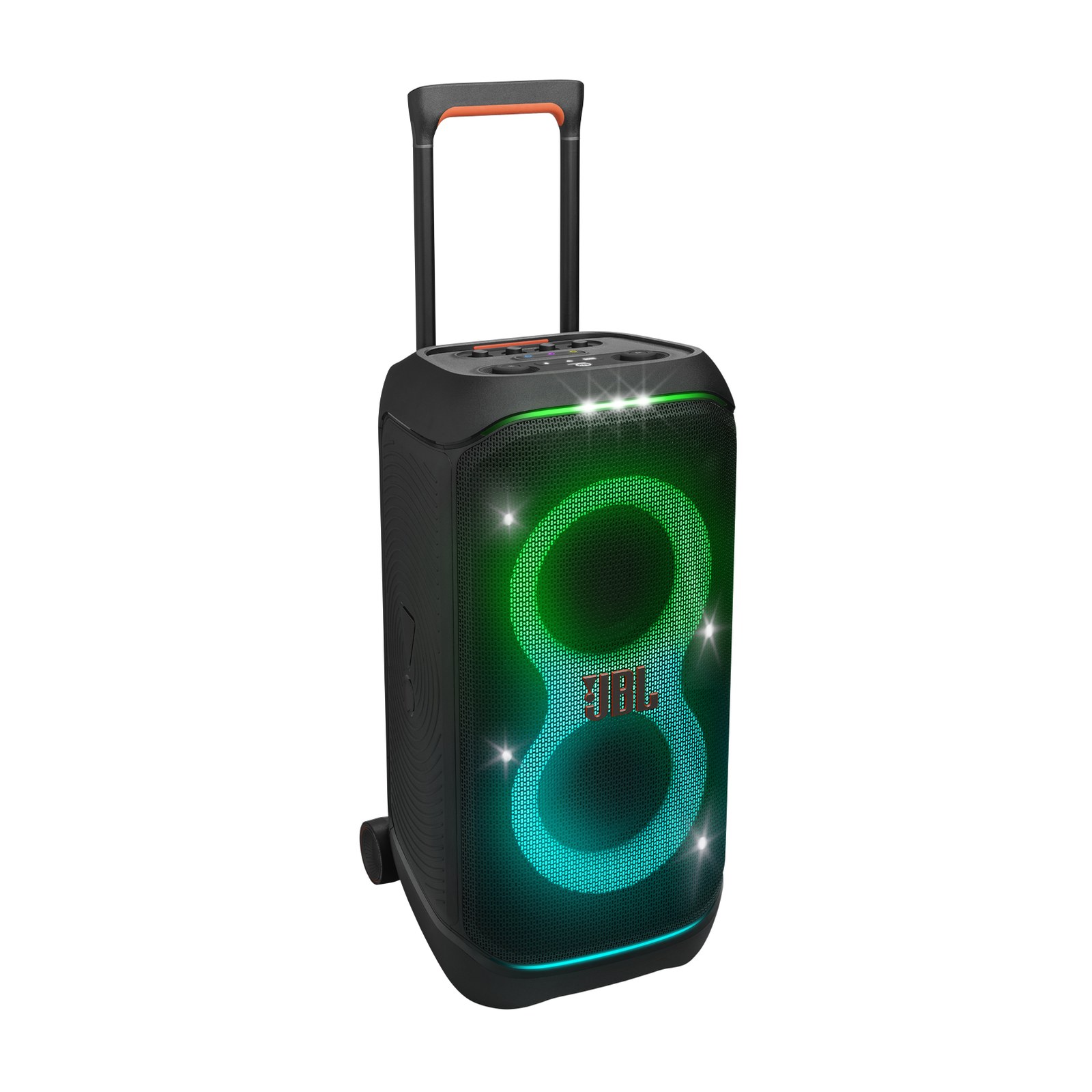 JBL PartyBox Stage 320 Portable Party Speaker with Wheels - Black — view 2