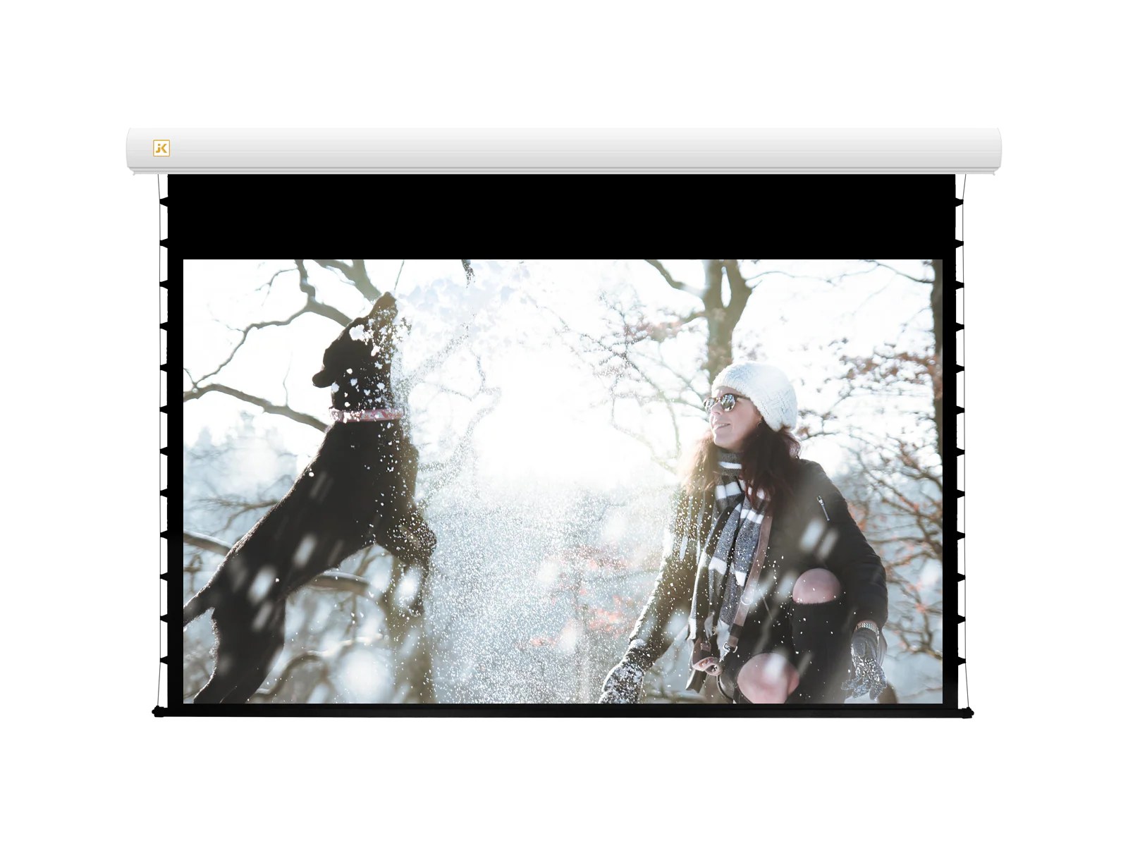 JK Electric Screen, 150", 16:9 Aspect Ratio, Matt White Fabric - E9150