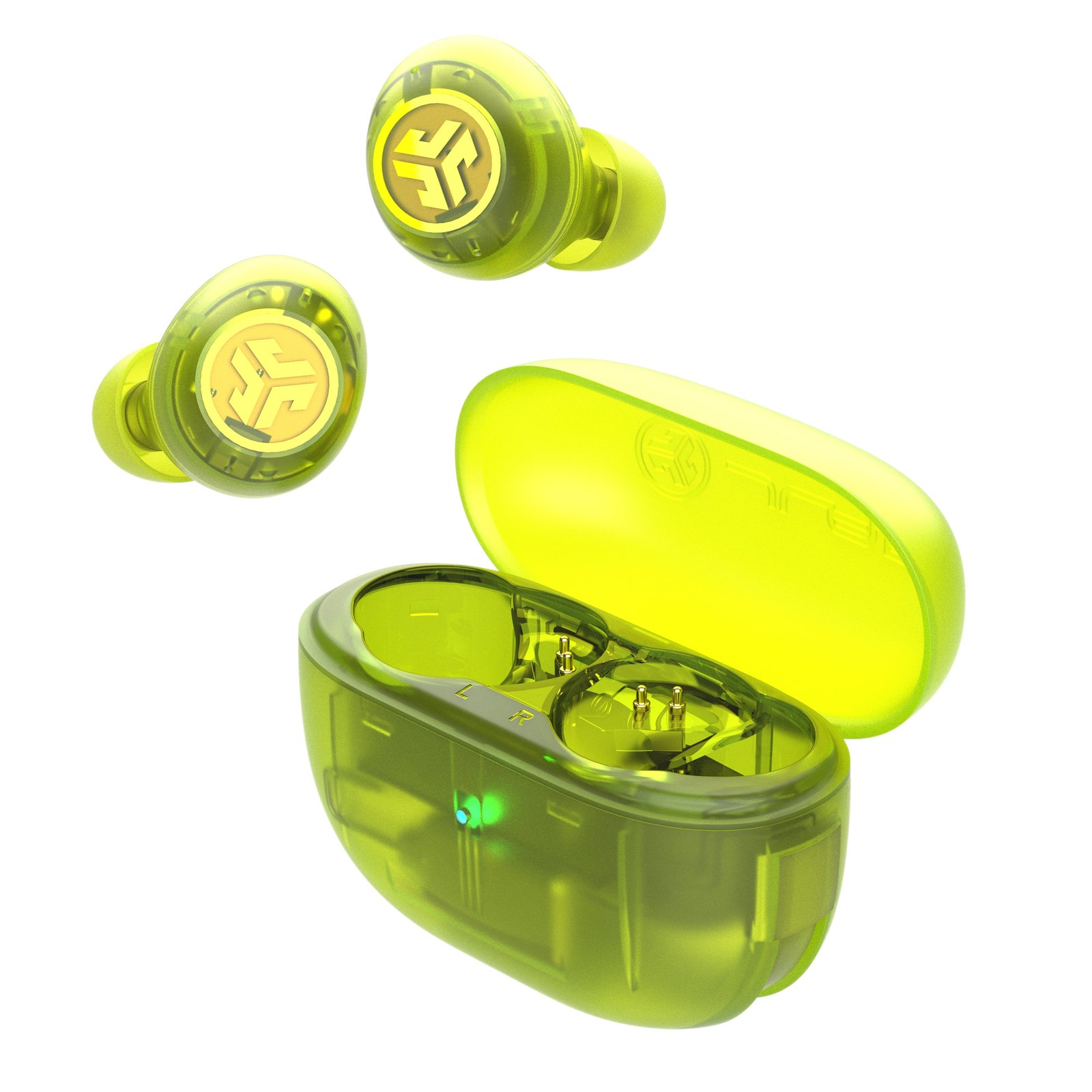 JLab GO Pop ANC True Wireless Earbuds - Transparent Neon Green — view 2