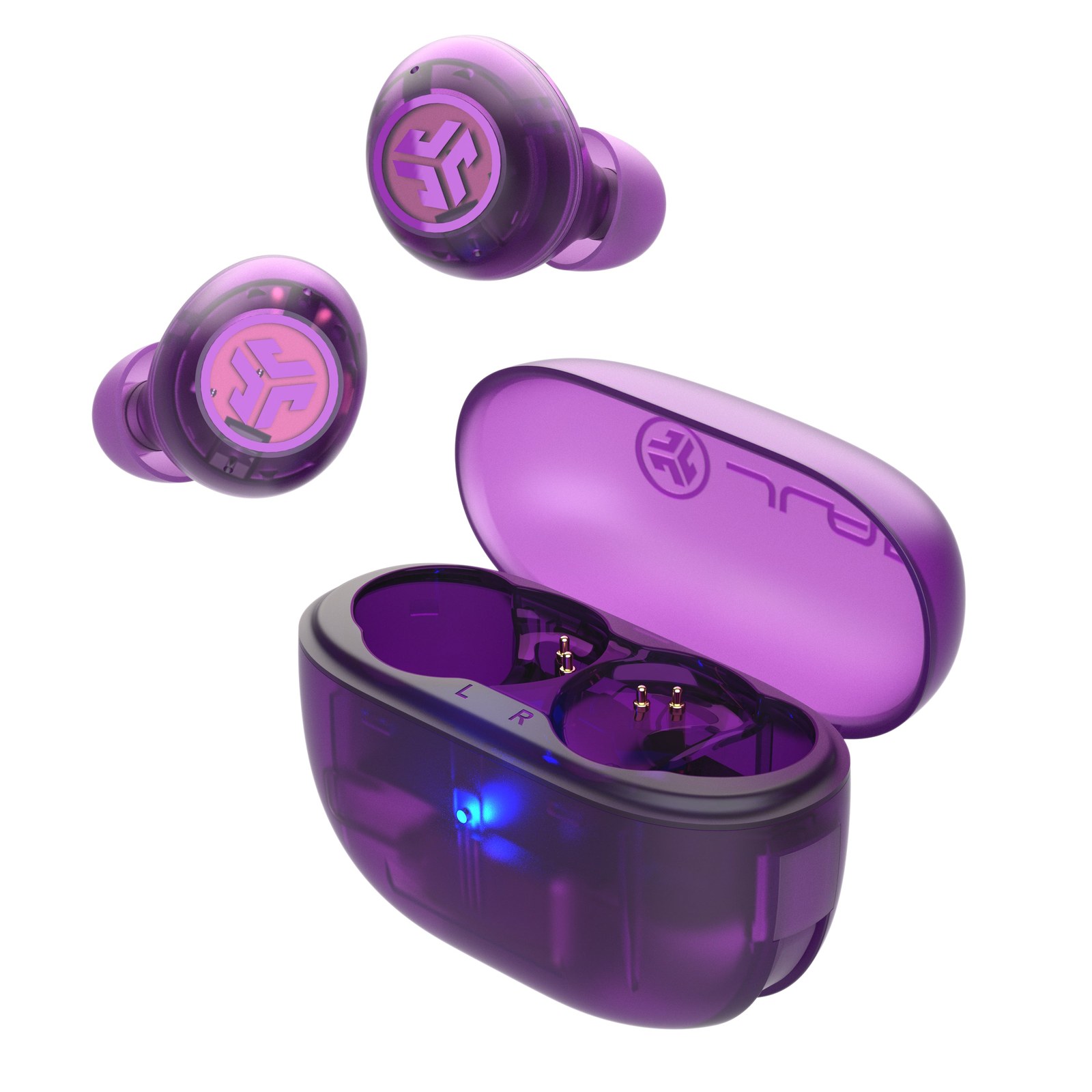 JLab GO Pop ANC True Wireless Earbuds - Transparent Purple — view 2