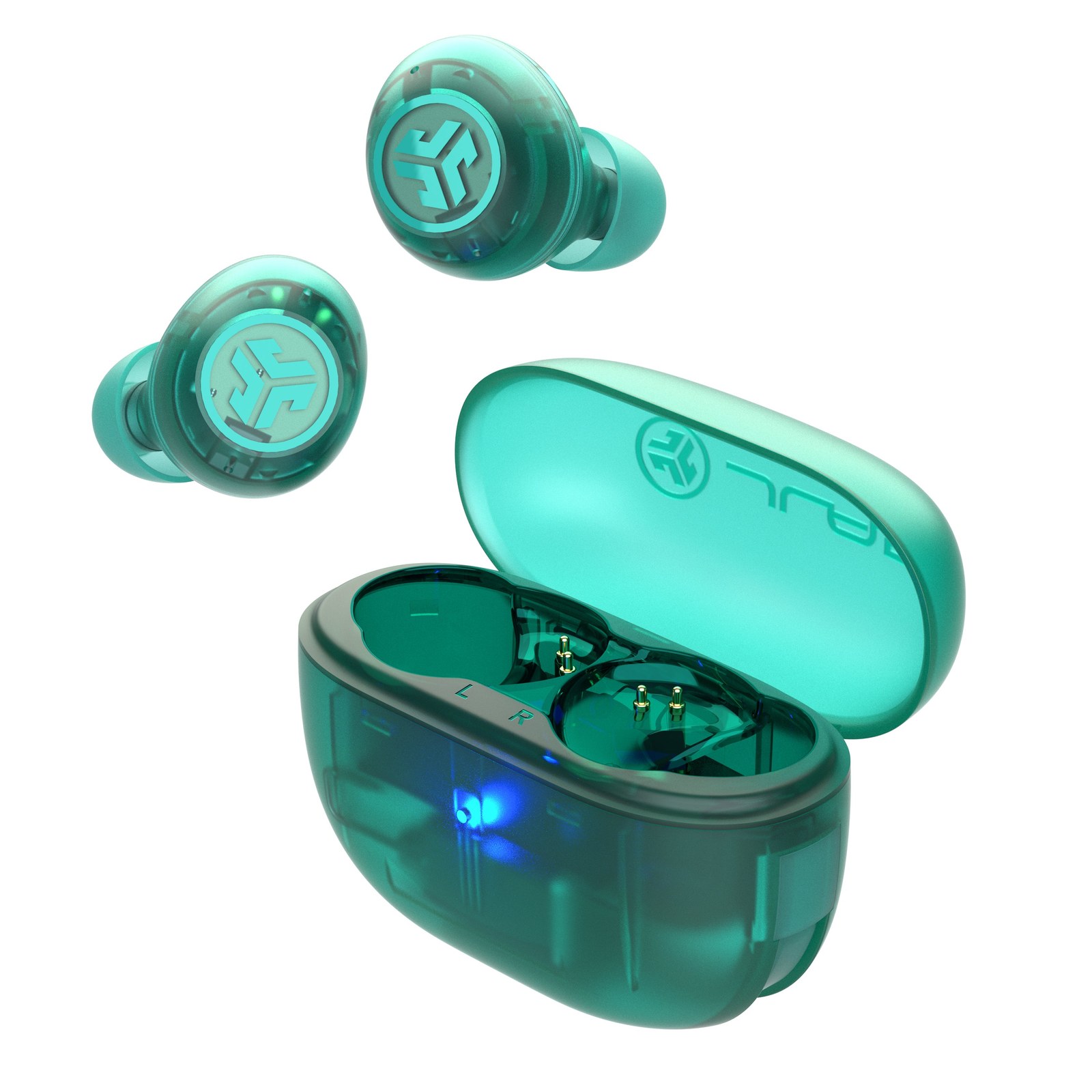 JLab GO Pop ANC True Wireless Earbuds - Transparent Teal — view 2