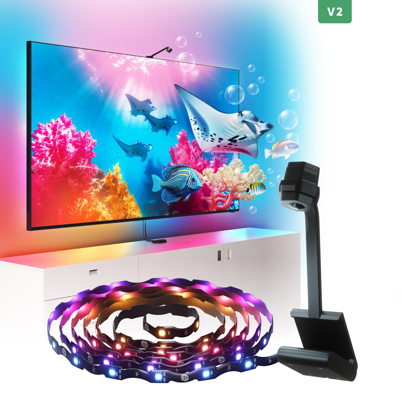 Nanoleaf 4D Screen Mirror + Lightstrip Kit, TVs up to 65" (4 m)