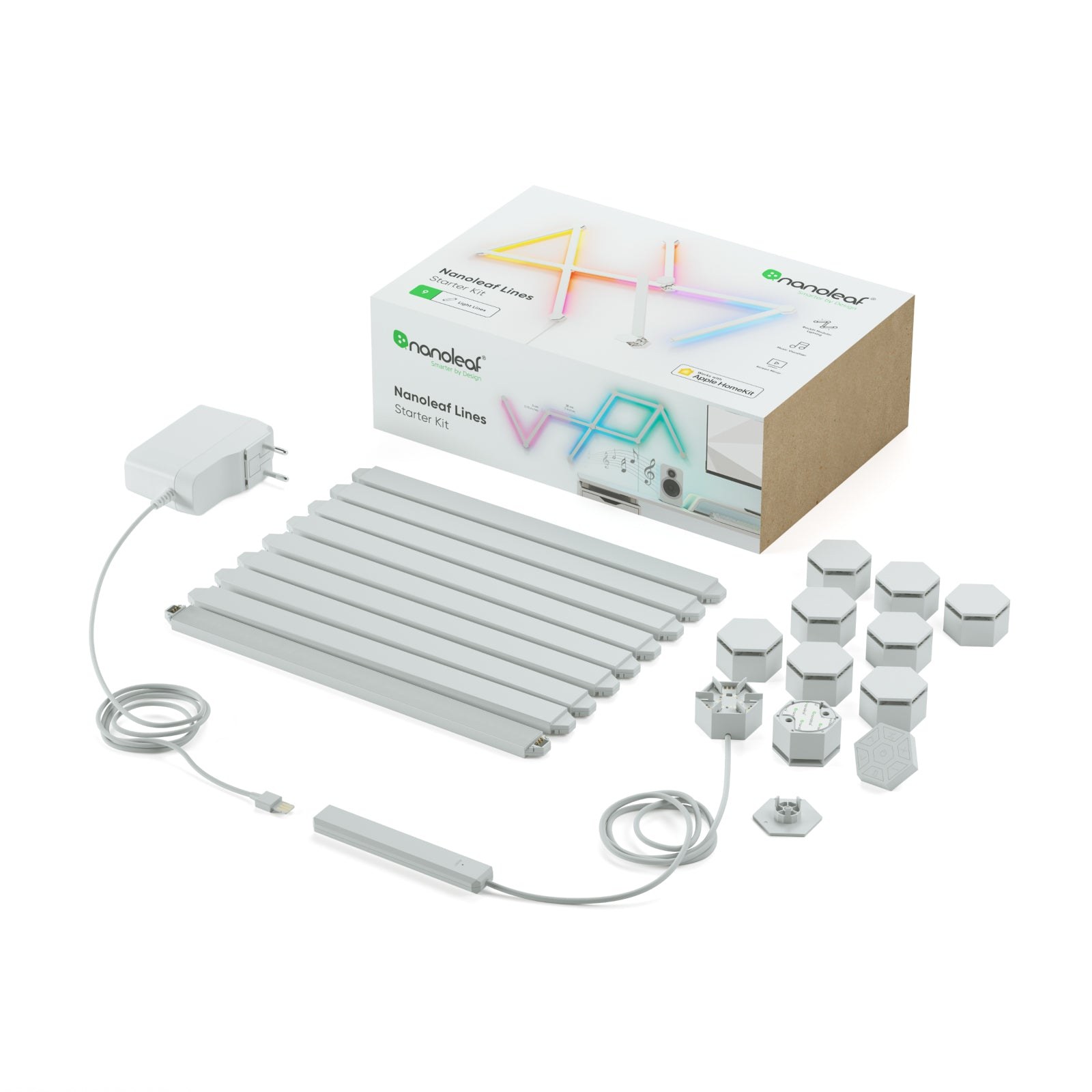 Nanoleaf Lines Smarter Kit, White, 9 Lines