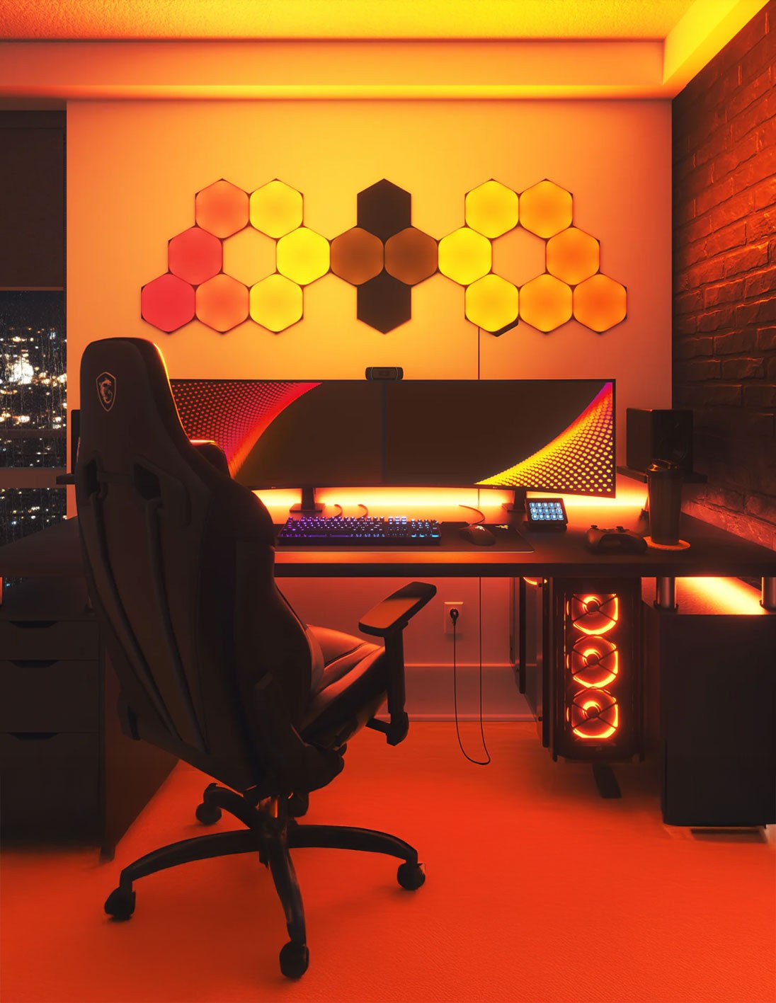 Nanoleaf Shapes Hexagons Expansion Pack, Black, 3 Panels — view 3