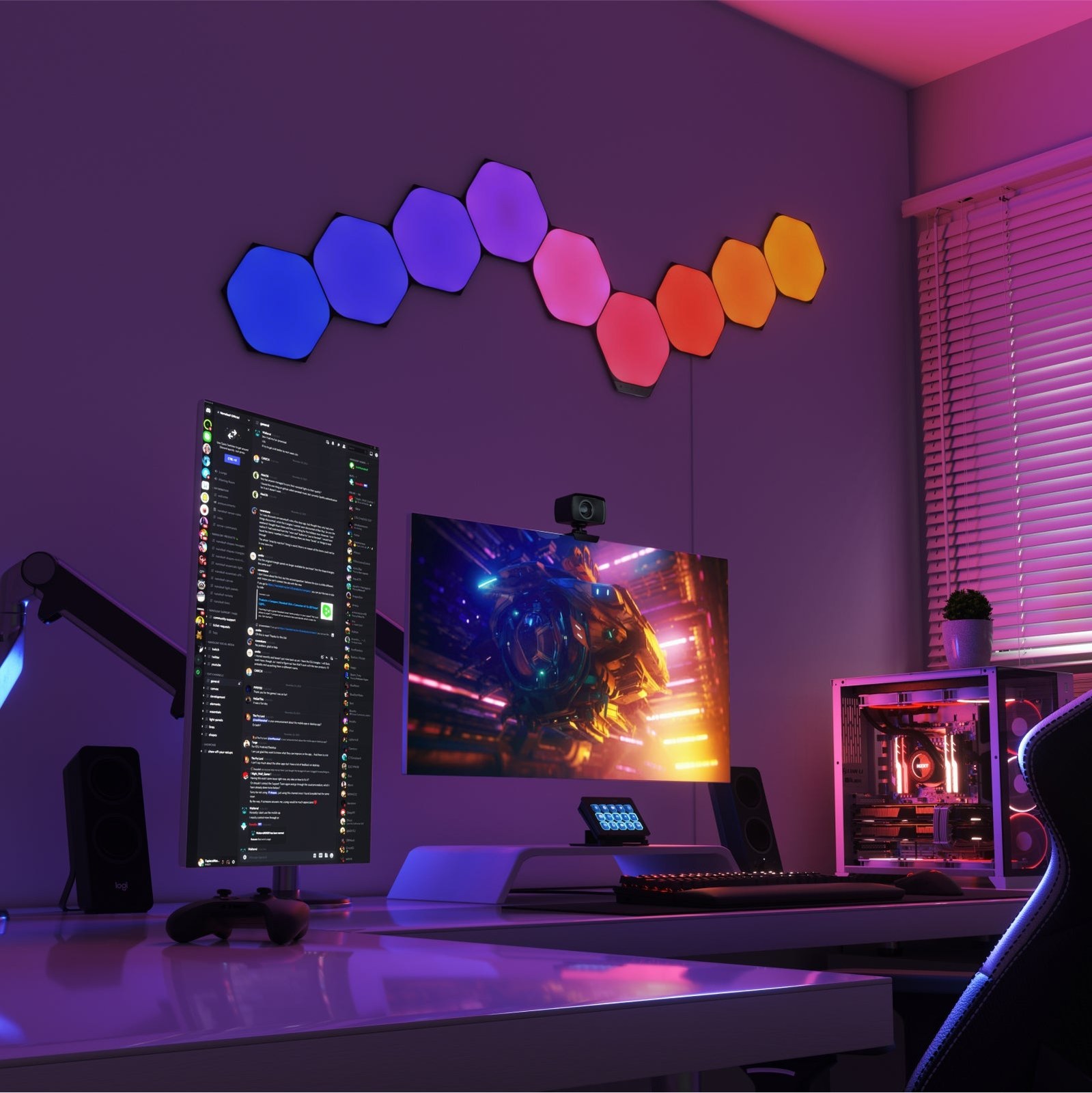 Nanoleaf Shapes Hexagons Smarter Kit, Black, 9 Panels — view 3