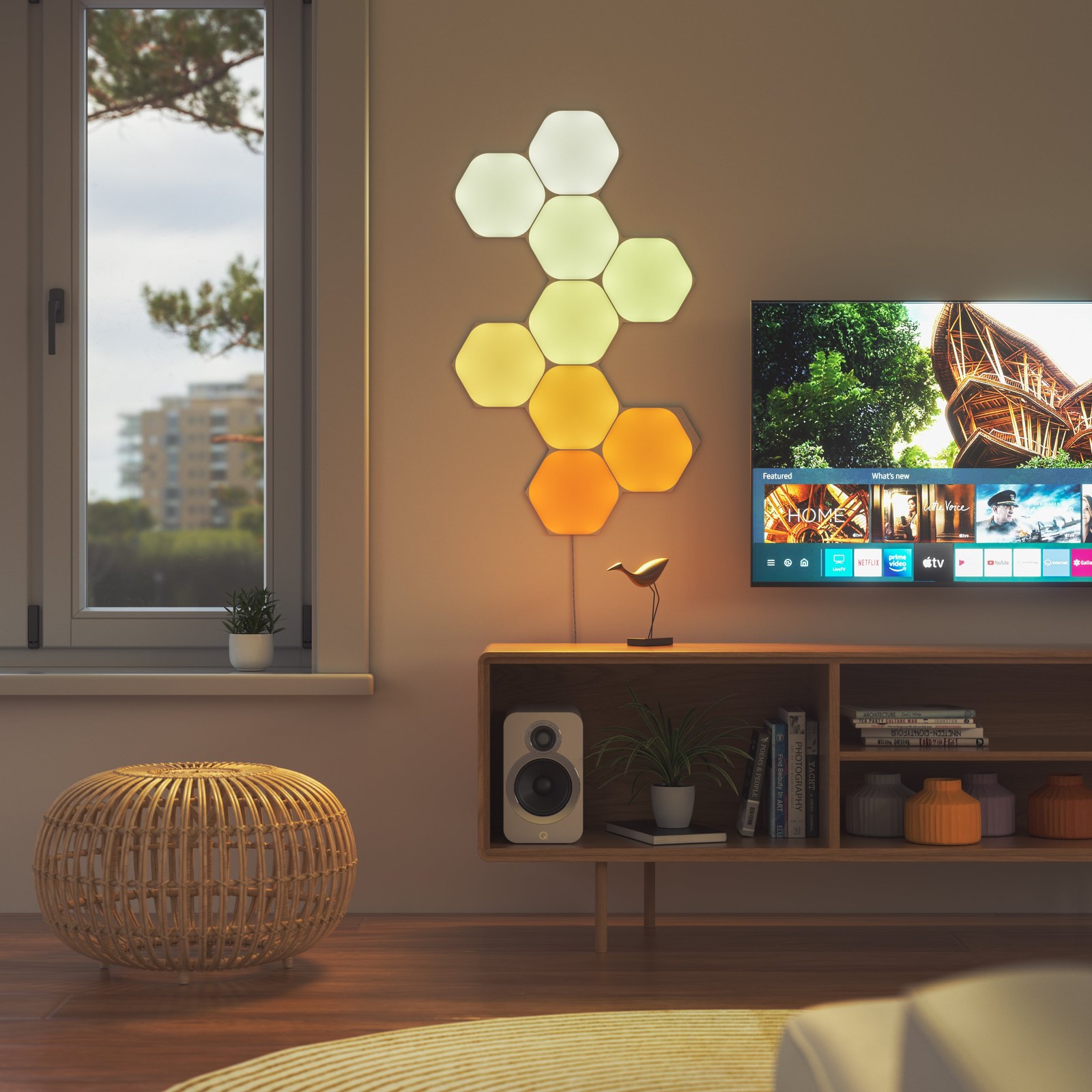 Nanoleaf Shapes Hexagons Smarter Kit, White, 9 Panels — view 3