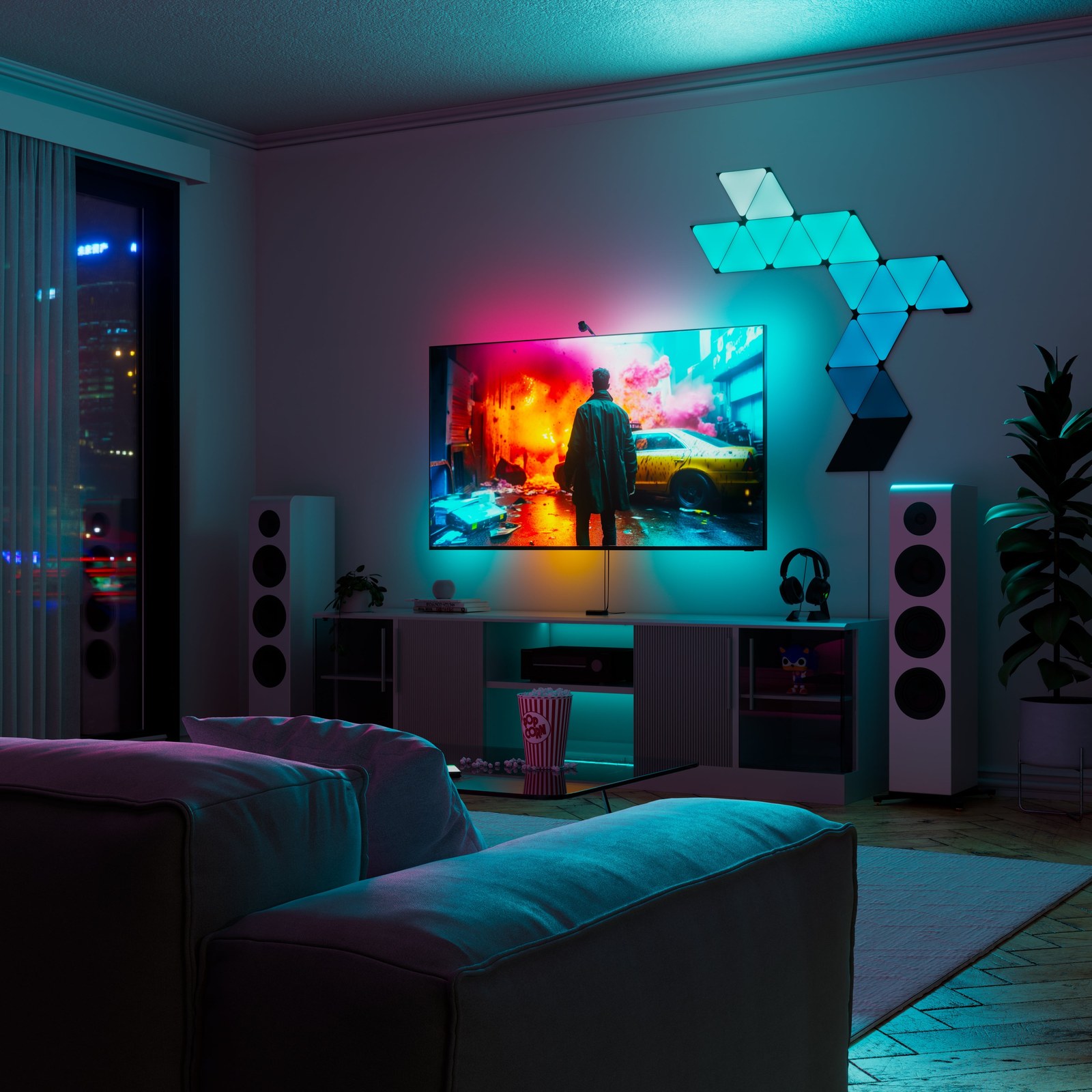 Nanoleaf Shapes Triangles Expansion Pack, Black, 3 Panels — view 3