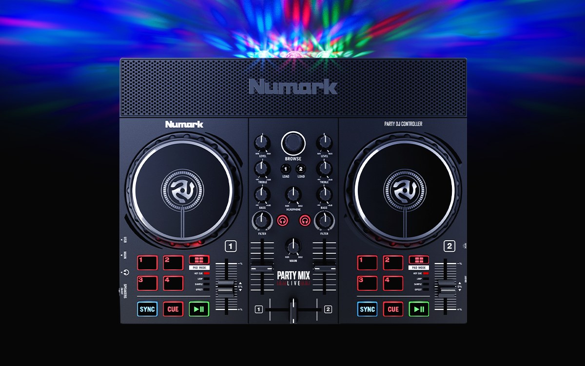 Numark Party Mix Live DJ Controller with Built-In Speakers and Light Show — view 3