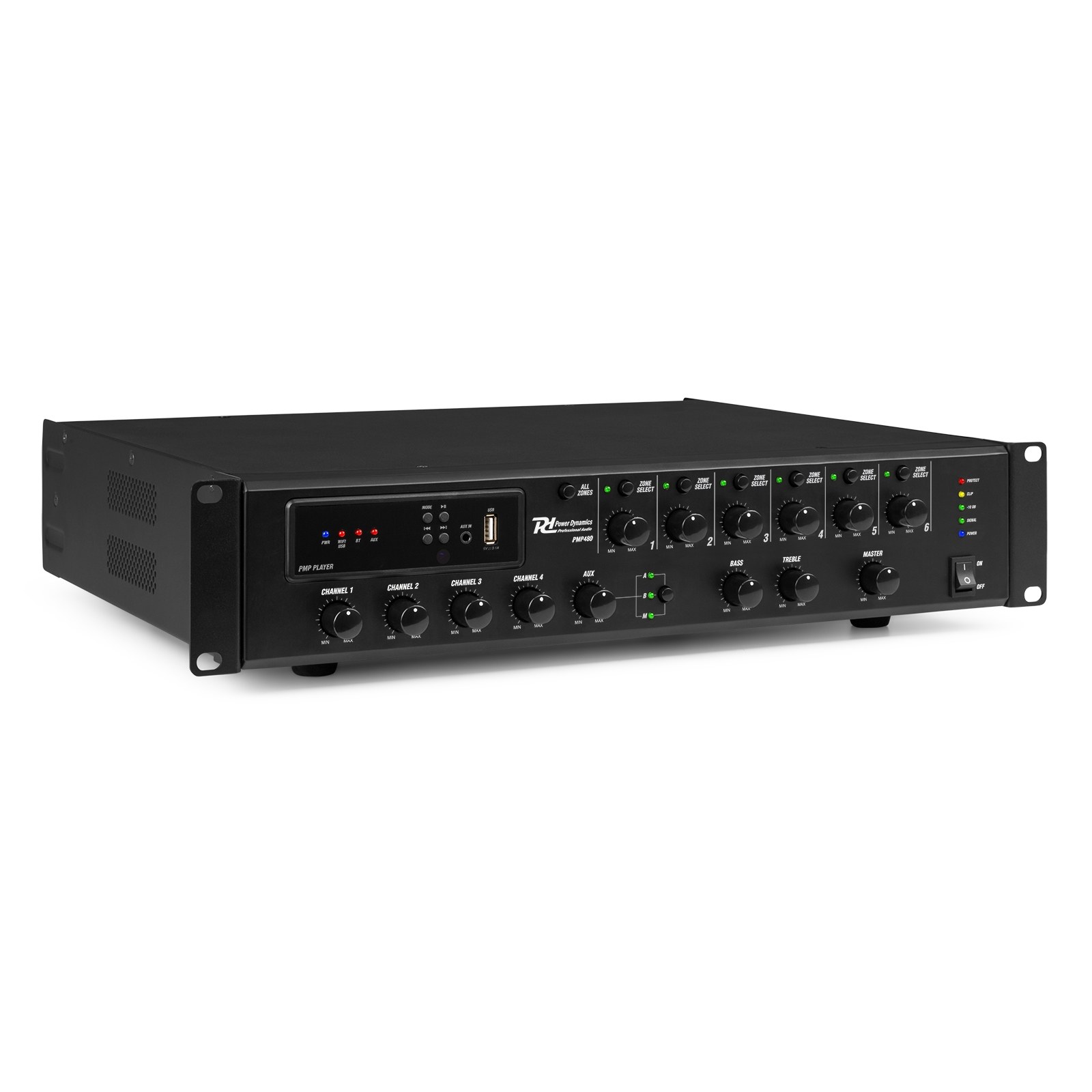 Power Dynamics - PDM PMP480 - Mixer Amplifier 480W BT USB WiFi 100V 6 Zone