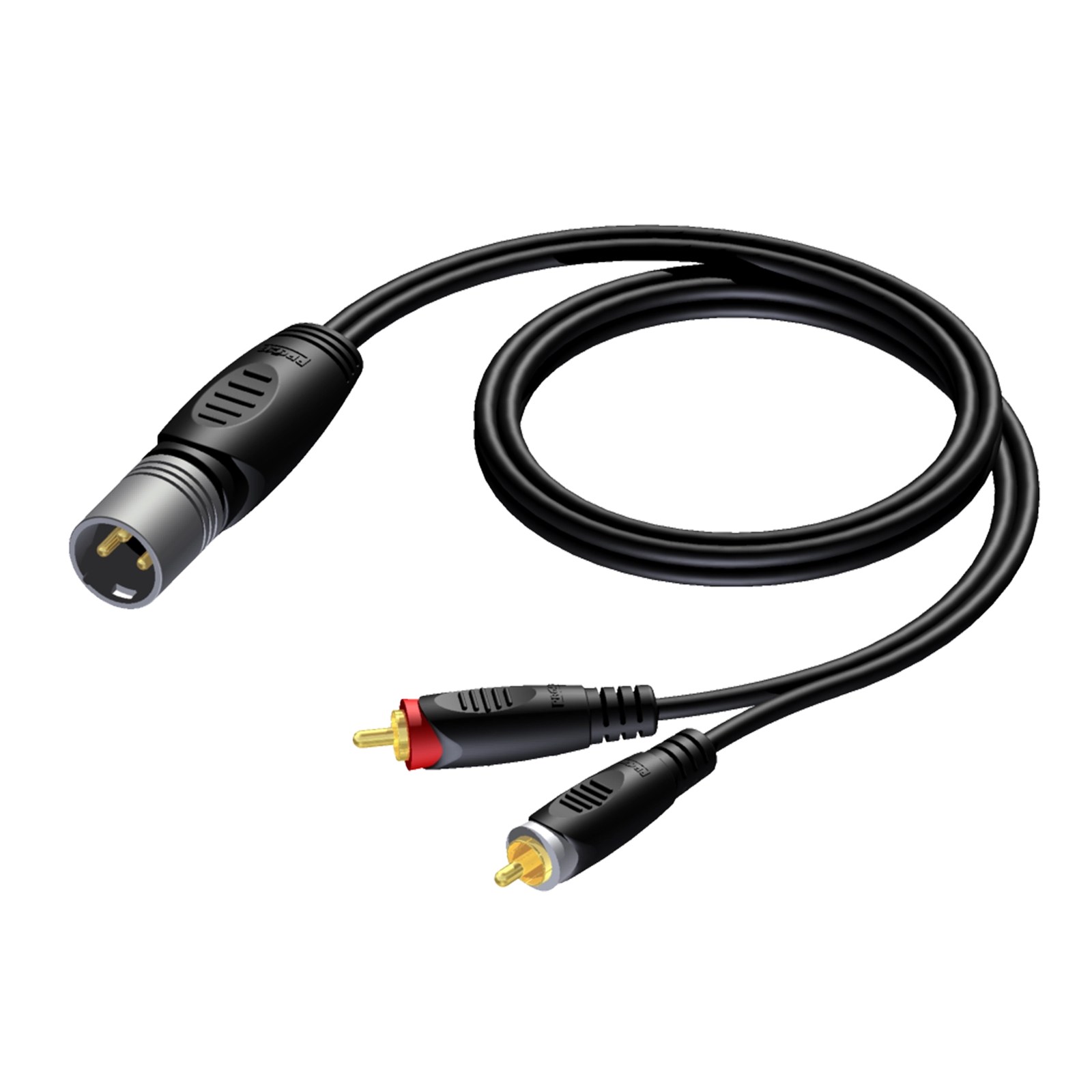 Procab - REF703/1.5-H XLR Male to 2x RCA Male Cable (1.5m)